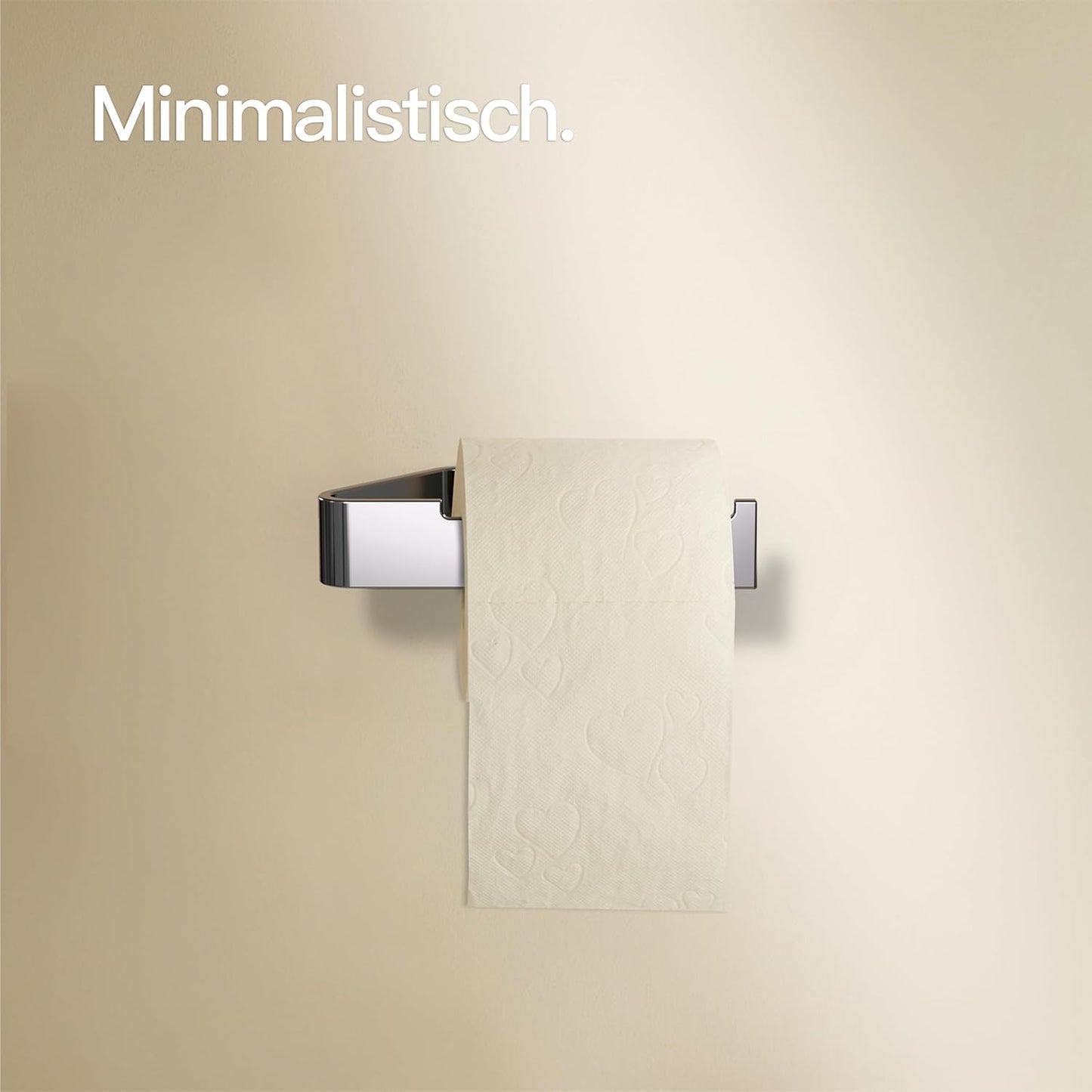 Selbstklebender Toilettenpapierhalter ohne Bohren, Ohne Ablage Chrom