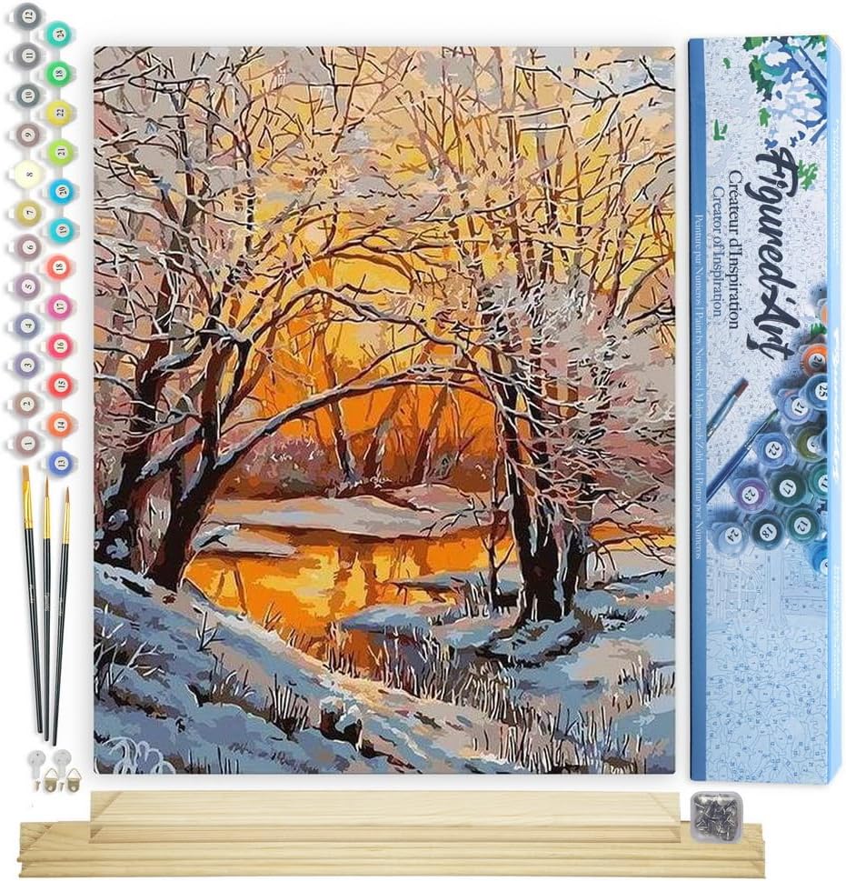 Malen nach Zahlen - Bäume im Winter, Bäume im Winter 40x50cm Mit Keilrahmen (nicht gespannt)