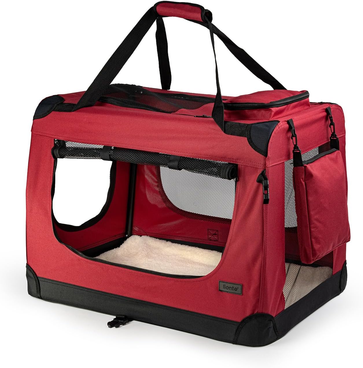 Hundetransportbox, Dunkelrot, 2 - S: 60x42x44 cm