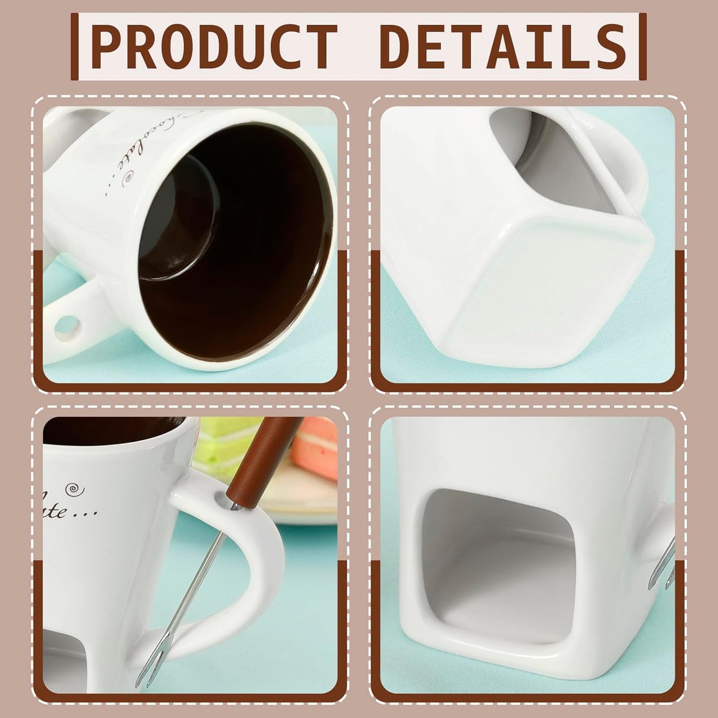 2er-Set Schokoladenfondue-Tassen, 2pcs