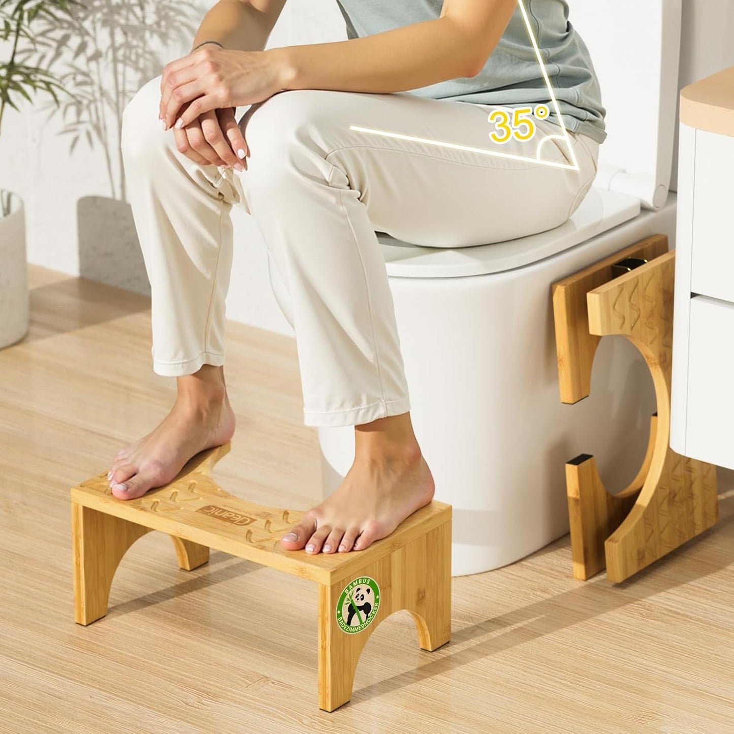 Klappbarer Toilettenhocker aus Bambus, Bambus