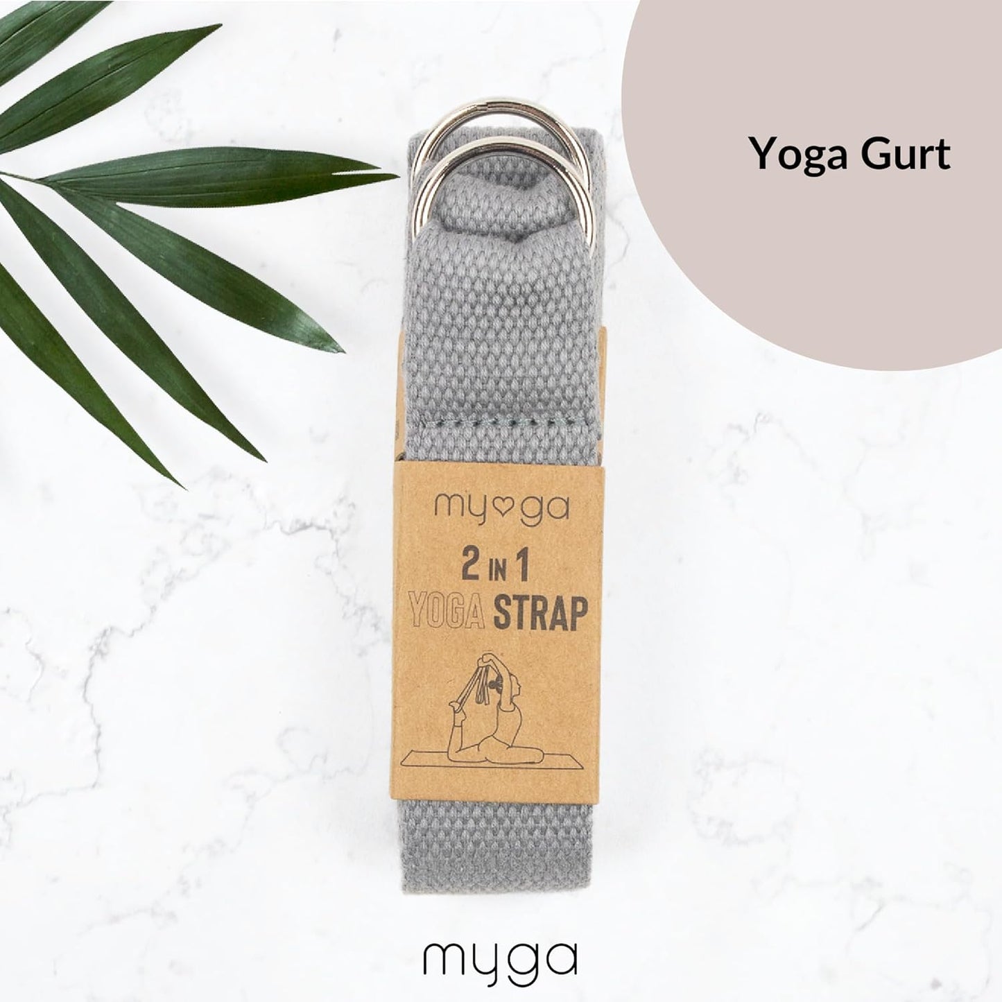 Yoga Zubehör Set mit rutschfesten Blöcken & Gurt, Grau