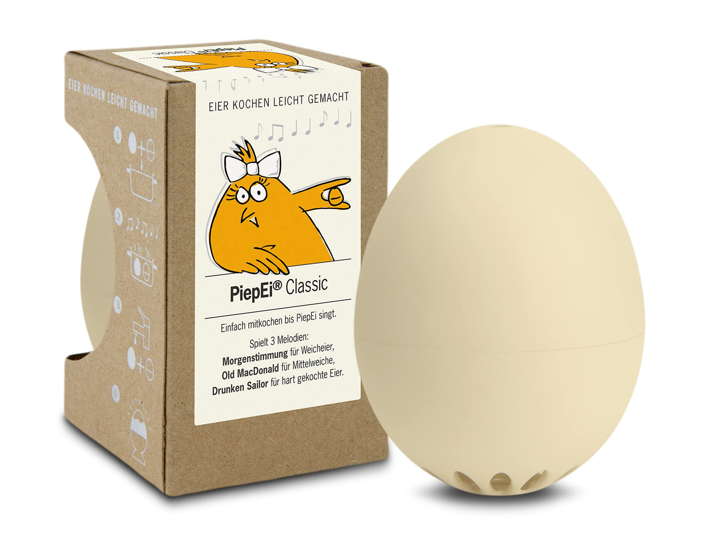 Singende Eieruhr Classic beige, 5,1 x 4,5 cm Beige