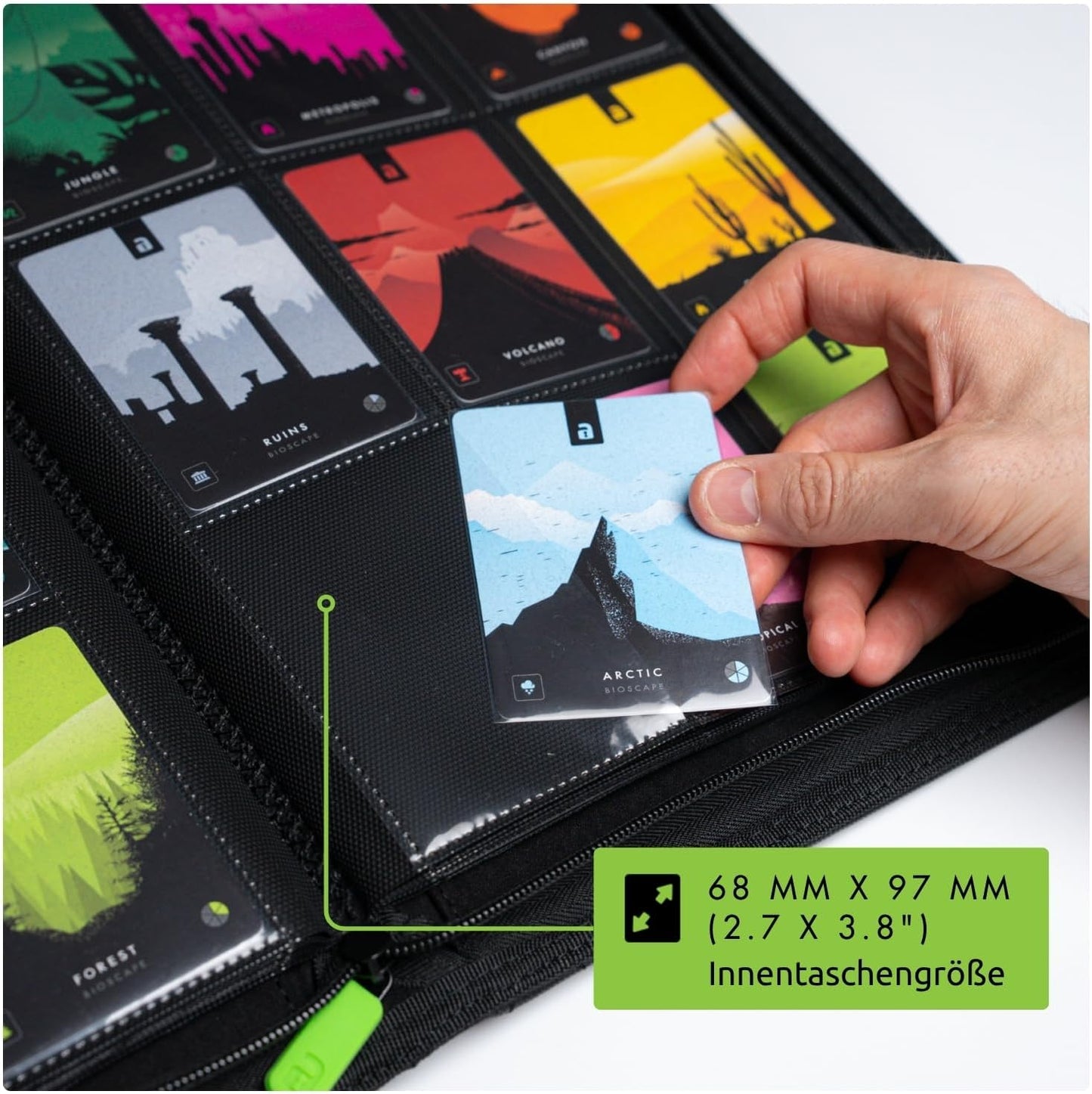 9-Taschen-Trading-Kartenordner mit Reissverschluss