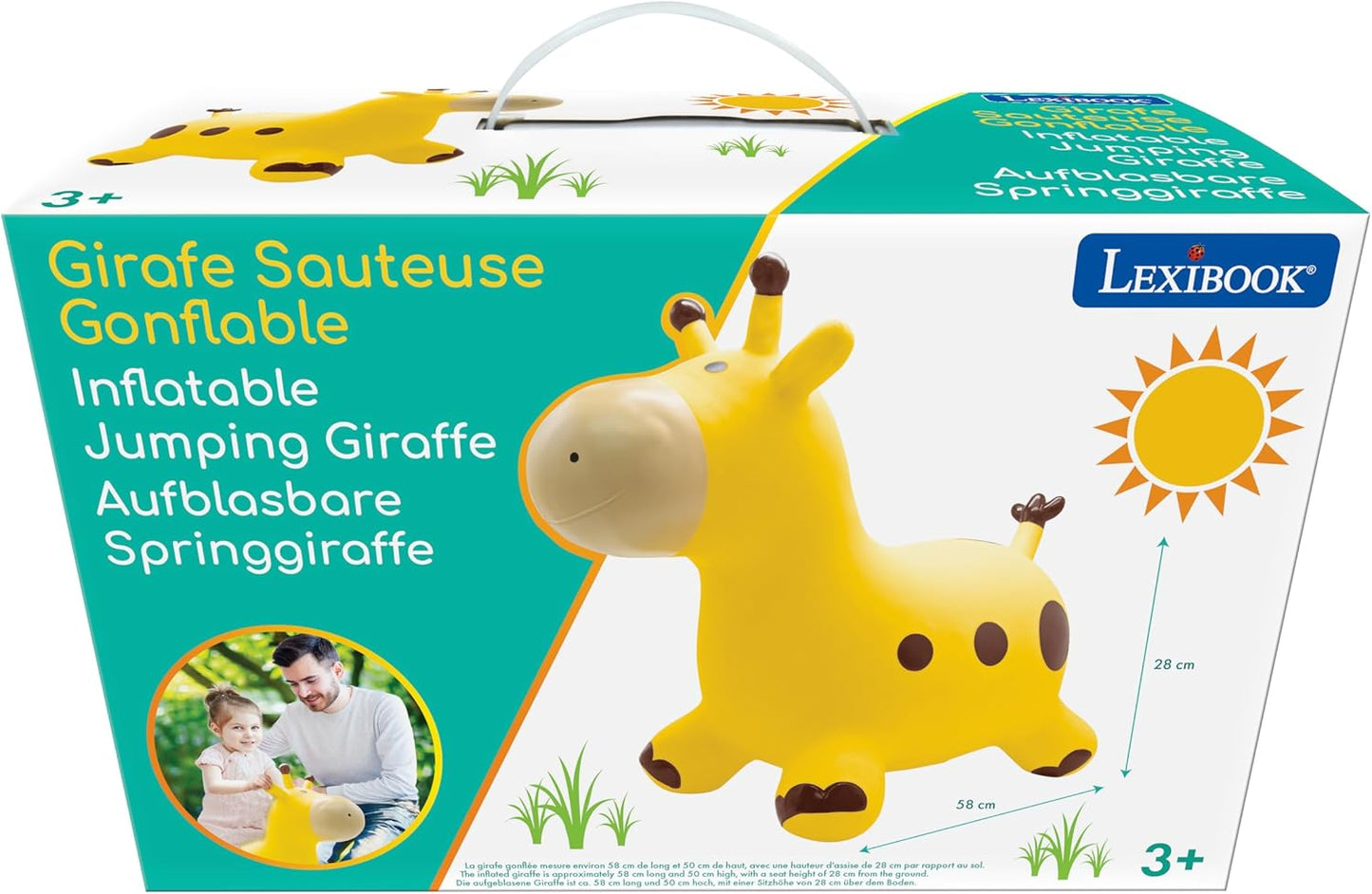 Aufblasbare Springgiraffe mit Handpumpe, Giraffe