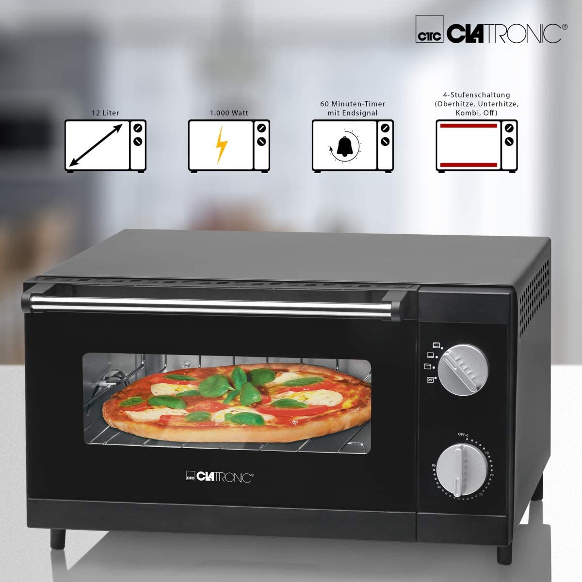 MPO 3520, Mini-Backofen, Schwarz