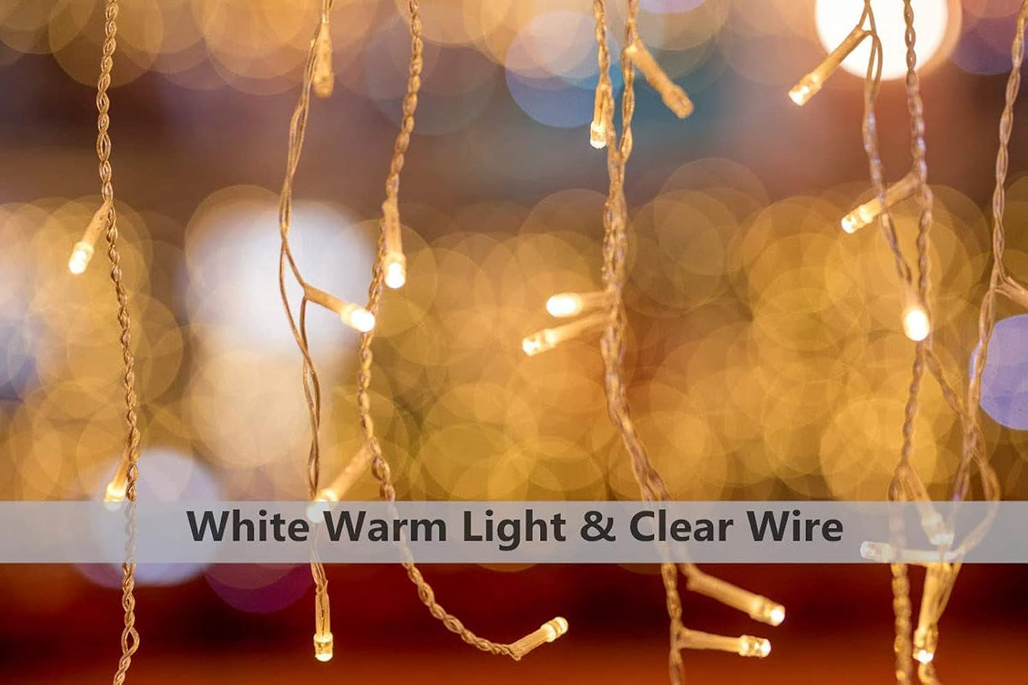 Lichtervorhang, 600LED 15m Warmweiss
