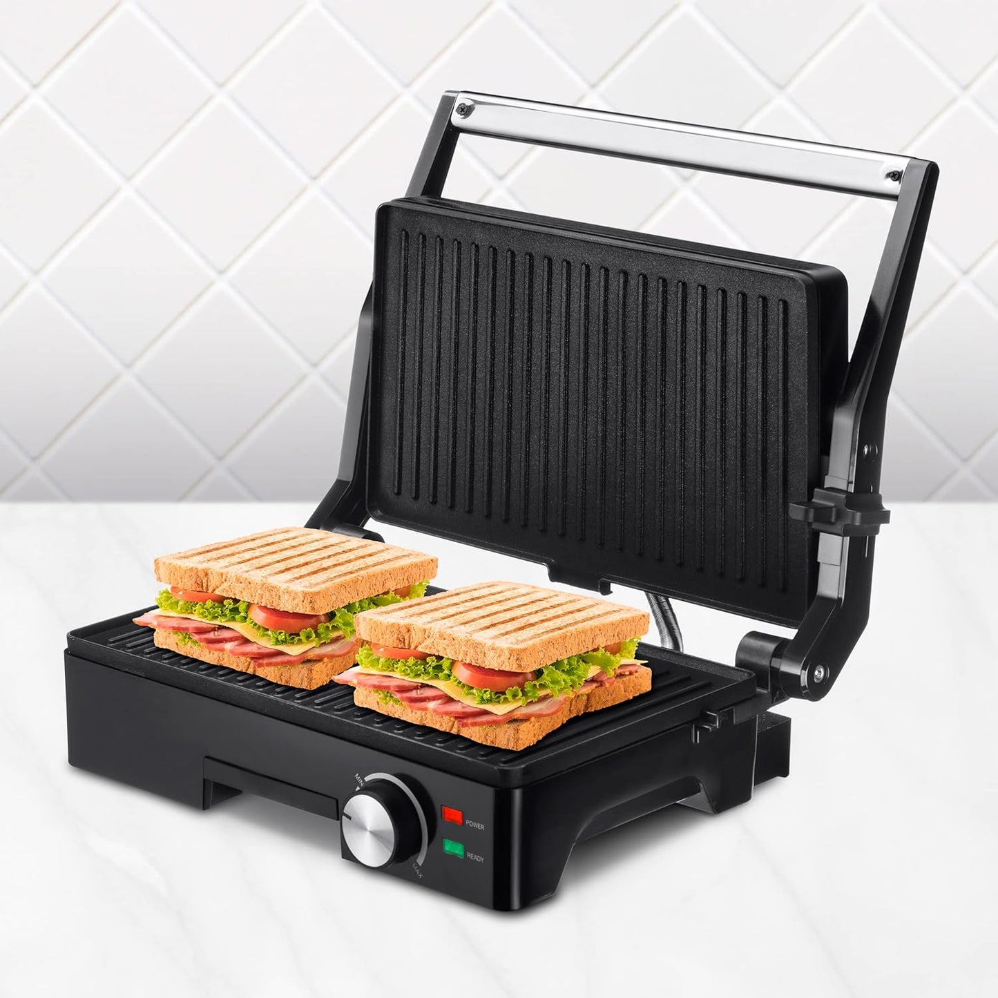 Elektrischer Tischgrill mit Antihaftbeschichtung, Grill 1600W