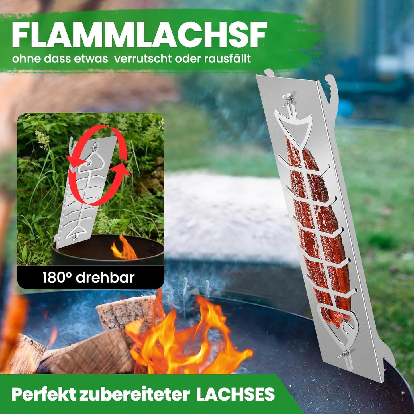 2er-Set Flammlachshalter für Feuerschalen, 51cm*11.5cm（2Pack）