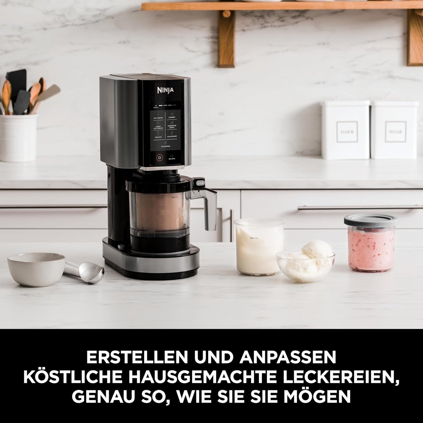 Creami Dessertmaschine mit 7 Programmen, Schwarz/Silber