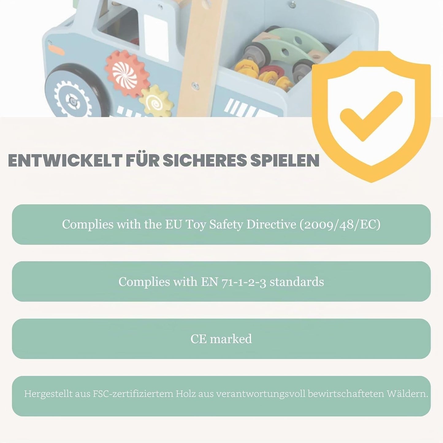 Lauflernwagen Werkbank aus Holz ab 3 Jahren