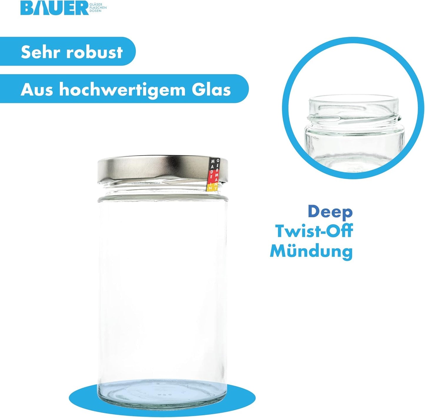 6er Gewürzgläser Set, 154ml x 6 Stück