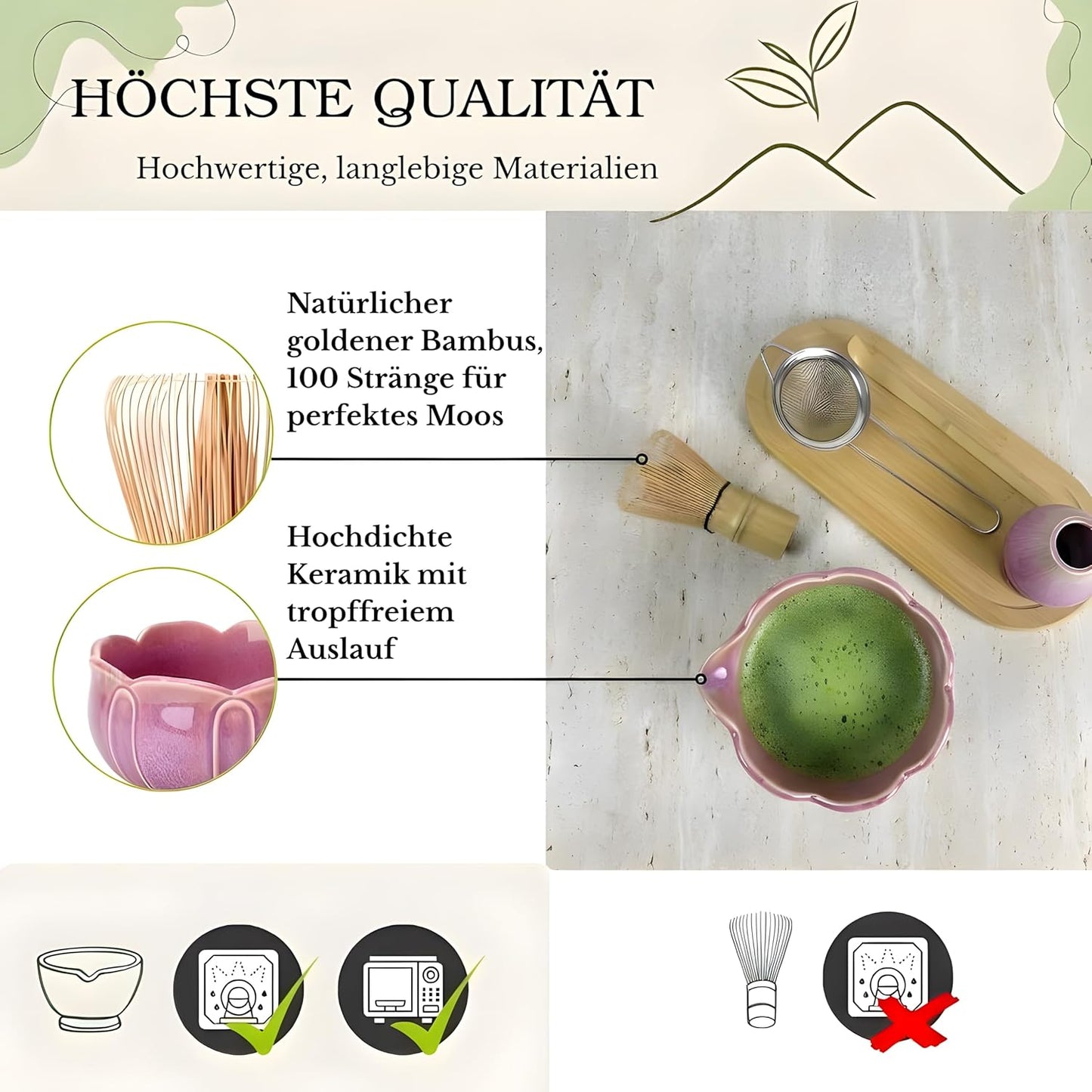 Matcha Tee-Set, Rosafarbener Service, Lotusrosa 10