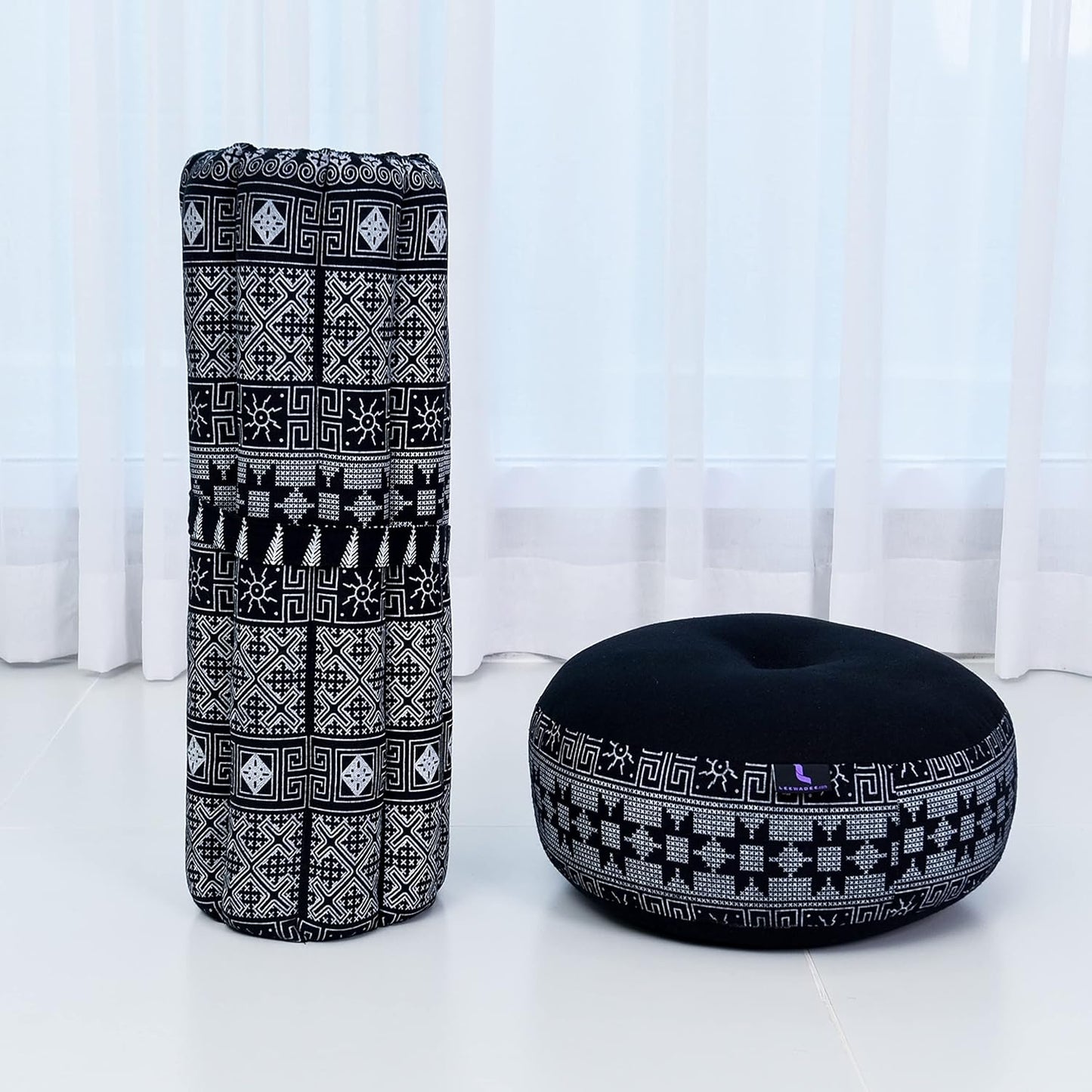Meditationsset aus Zafu-Kissen und Zabuton-Matte, Cbt4 - Schwarz