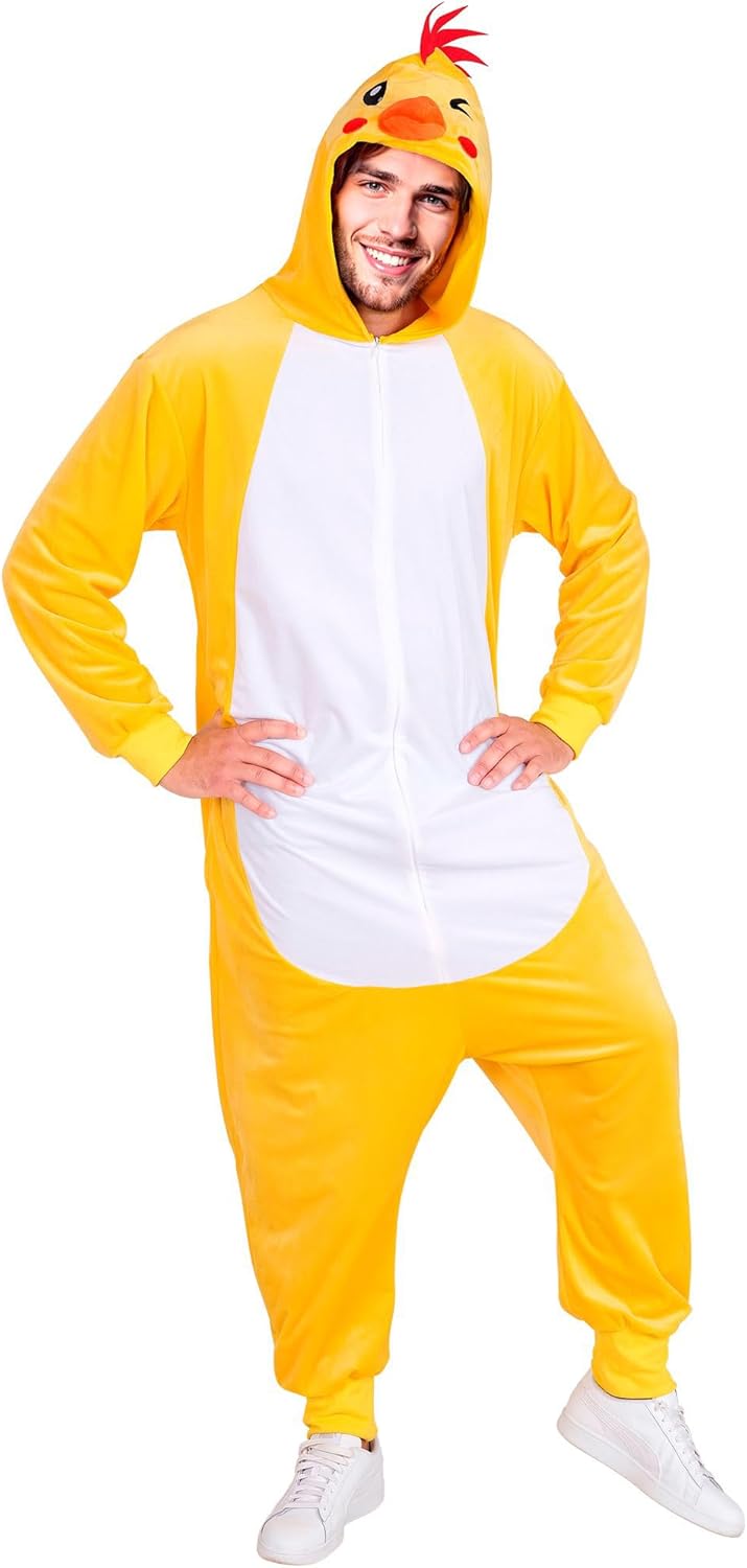 Huhn Jumpsuit Kostüm, Huhn Gelb S-M