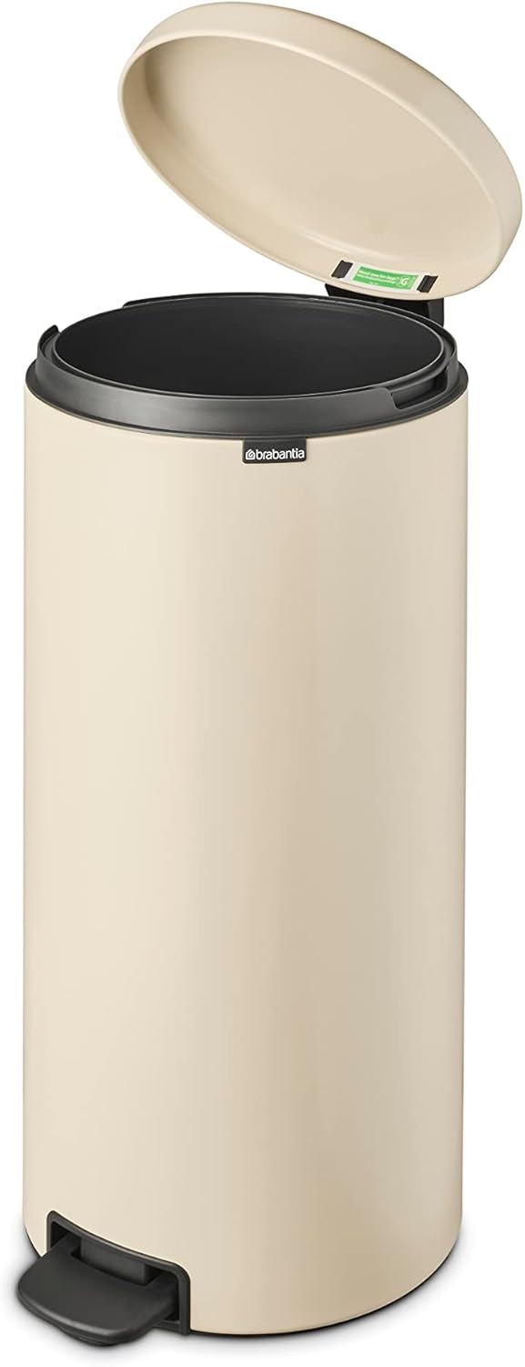 Treteimer mit sanft schliessendem Deckel, 30 Liter Soft Beige