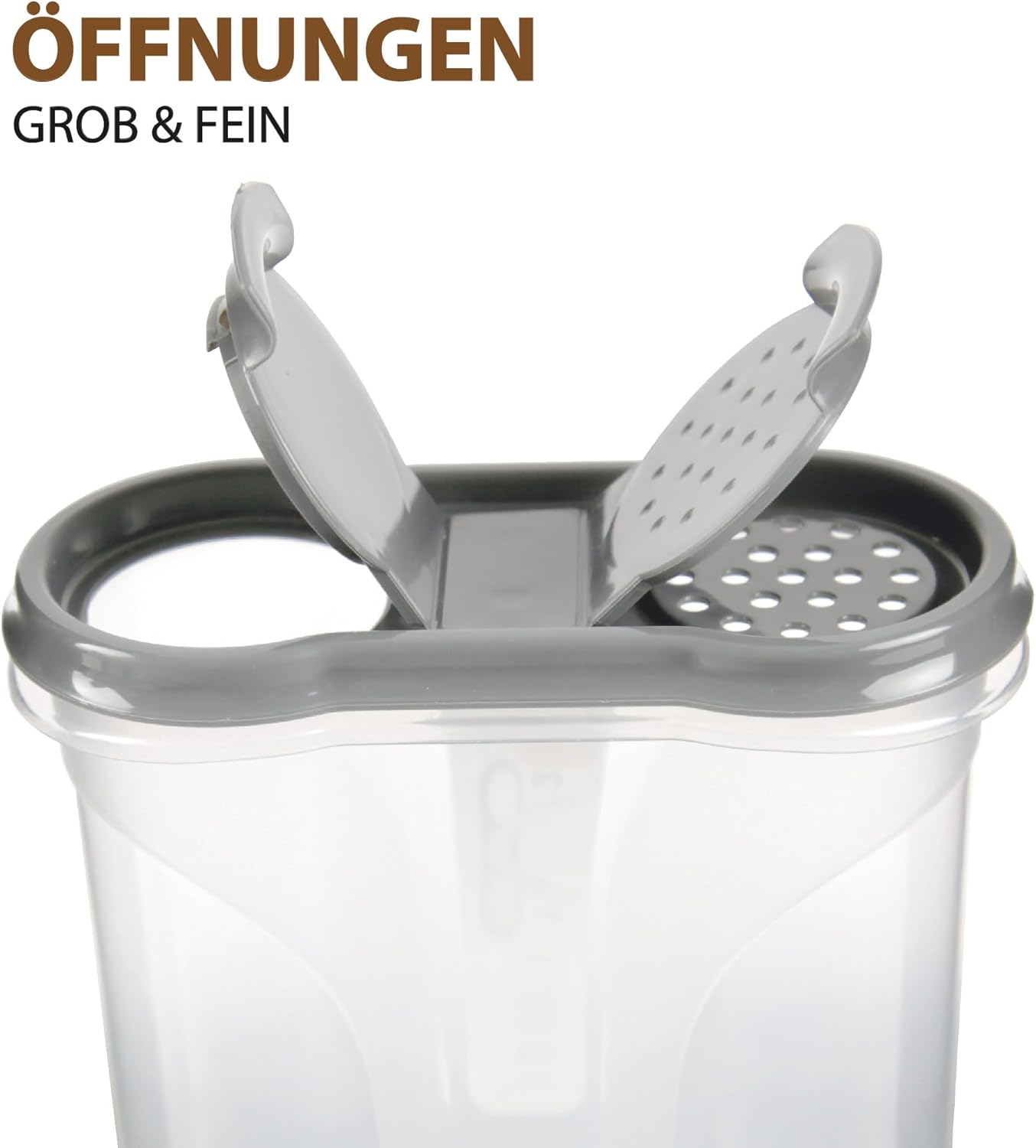 6 x luftdichte Gewürzdosen, Anthrazit / 8er Pack ( 8 Stück )