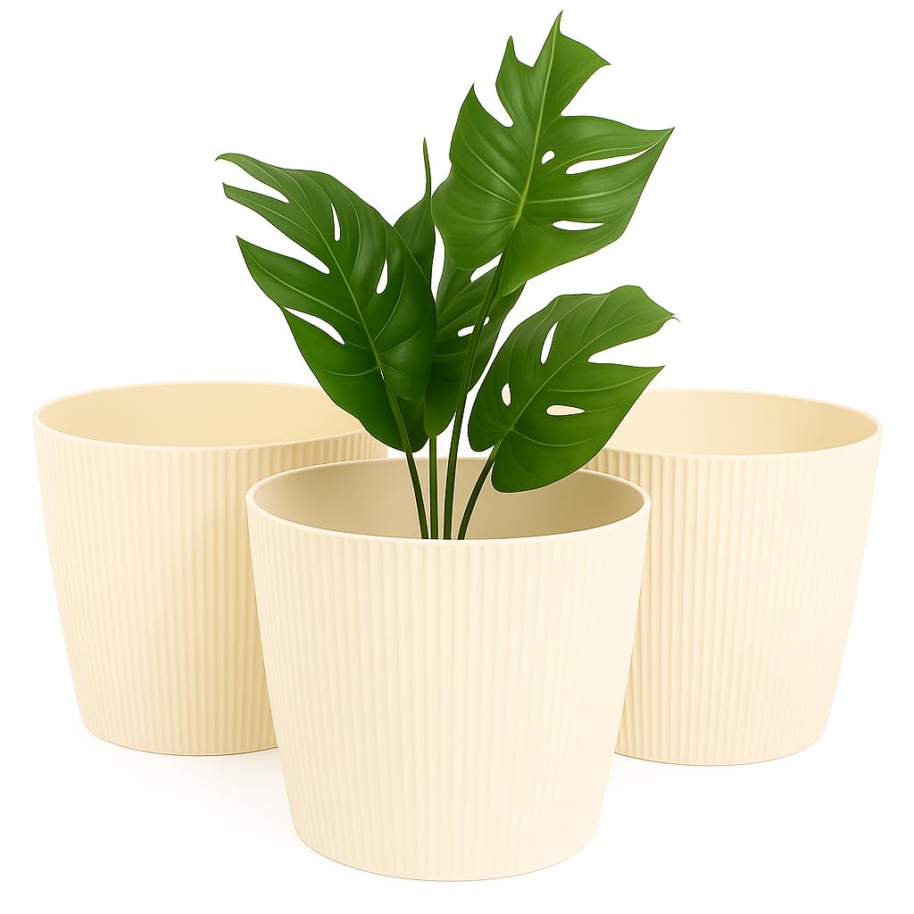 Blumentopf-Set, Ø 18 cm (7.08 inch) Cremig