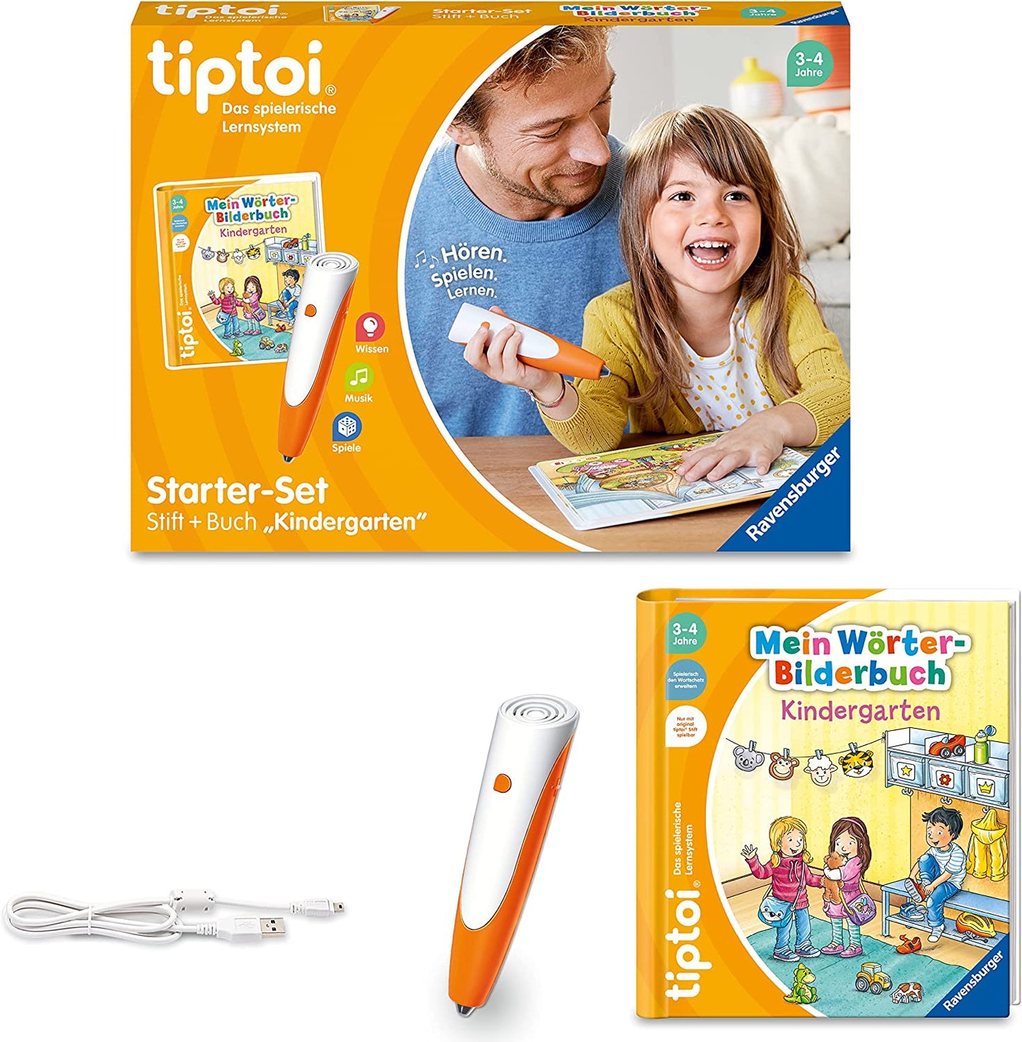 tiptoi Starter-Set: Mein Wörter-Bilderbuch Kindergarten, Lernbuch, Traditionell