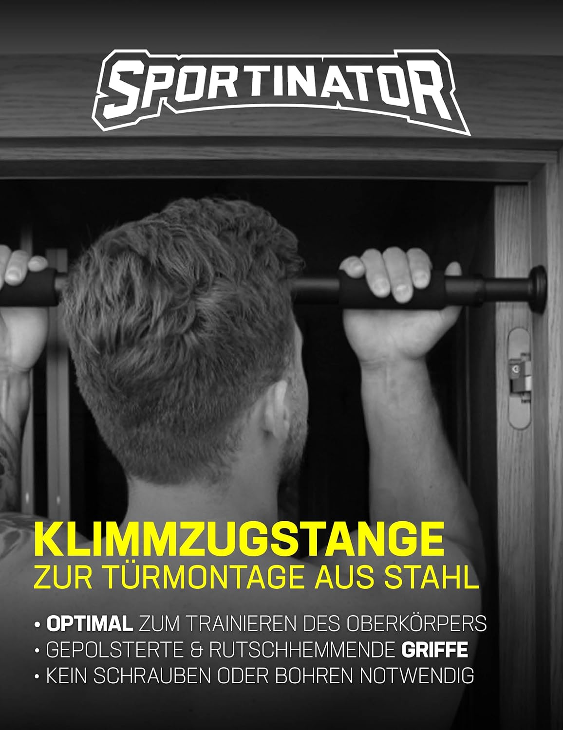 Klimmzugstange für Türrahmen, ohne Bohren, grau