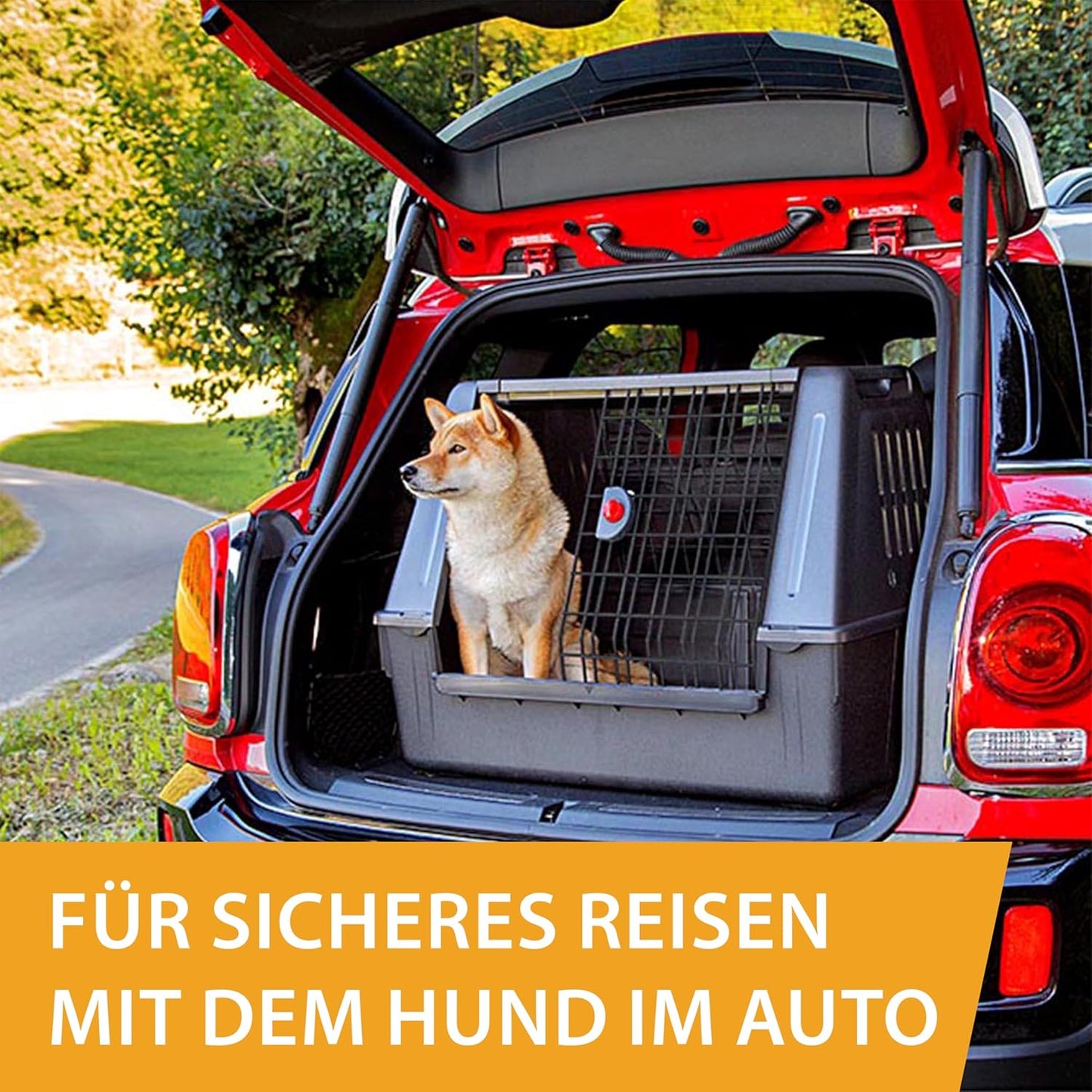 Auto-Hundebox Atlas CAR 100 Scenic mit extra Belüftung und Sicherheitshaken, L 100 x B 60 x H 60 cm ATLAS CAR SCENIC