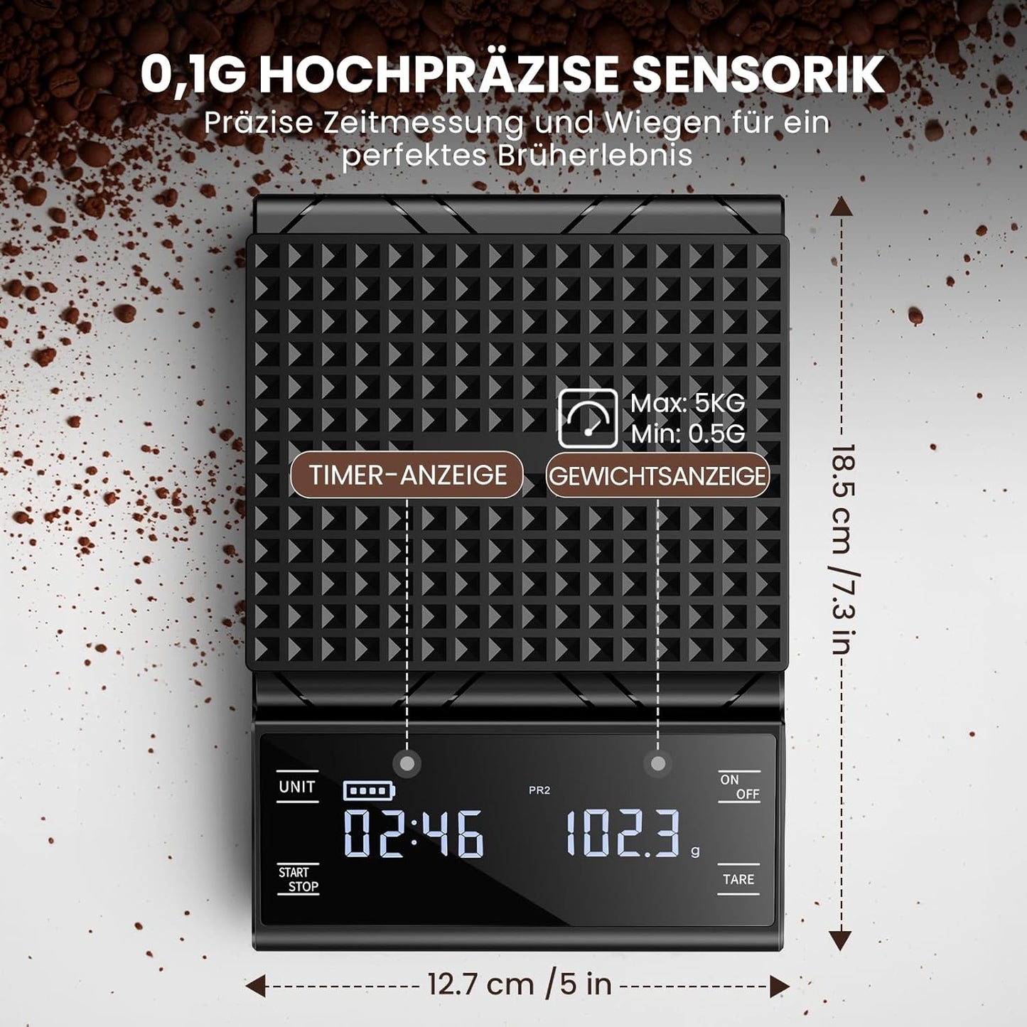 Digitale Kaffeewaage mit Timer