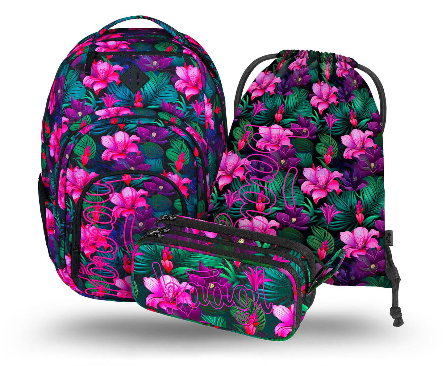 3-teiliges Schulrucksack-Set mit Kühl- und Laptopfach, Paradise, Paradise