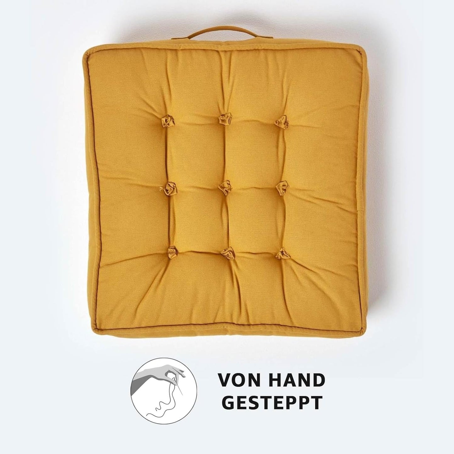 Sitzerhöhung und Sitzkissen, Senfgelb 50 x 50 x 10 cm