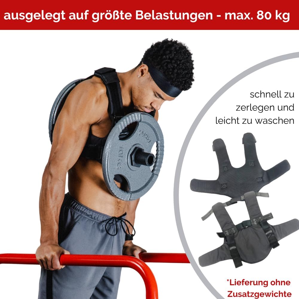 Verstellbare Gewichtsweste für Hantelscheiben, 30 mm