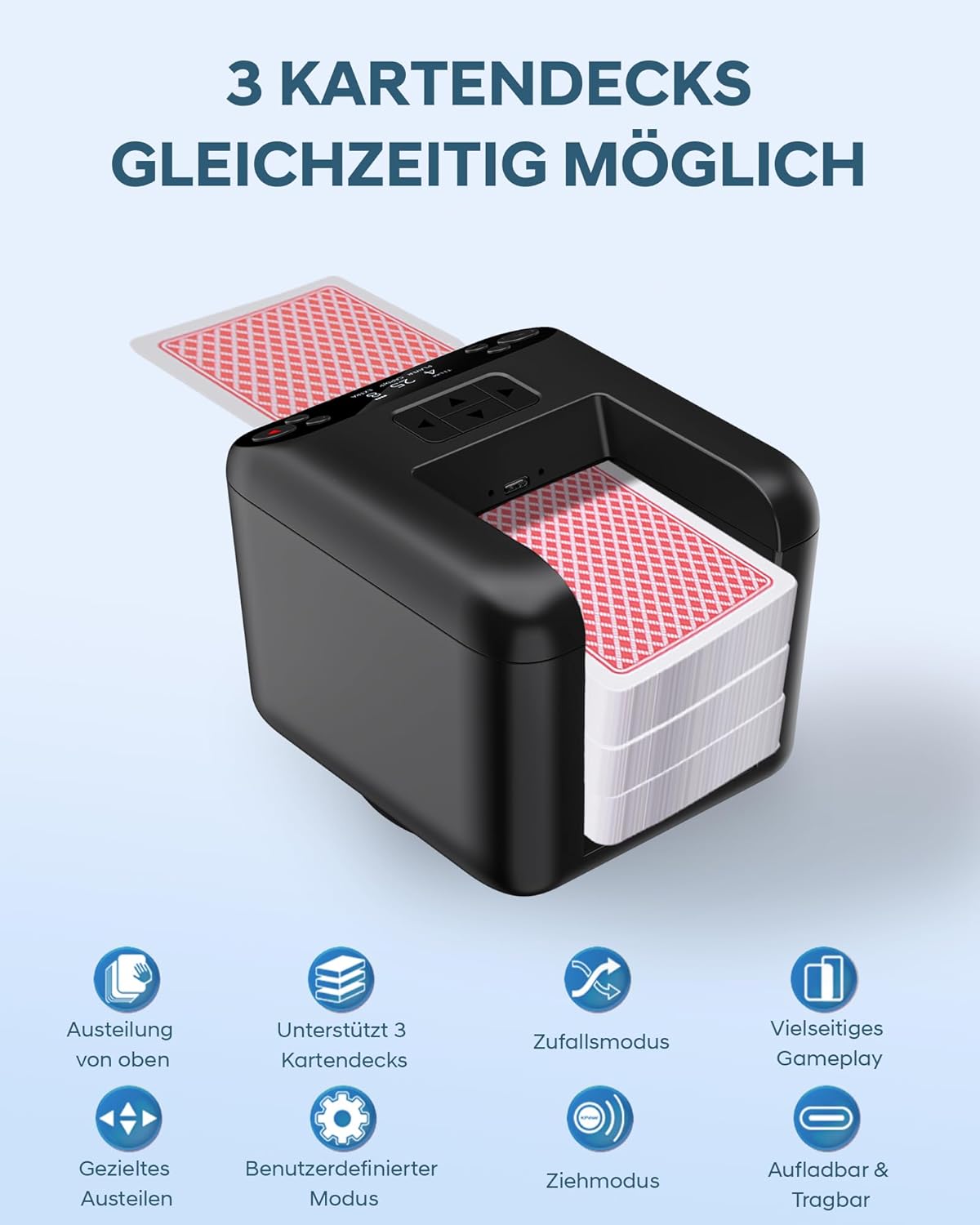 Automatischer Kartenausteiler für Poker & Blackjack, Schwarz