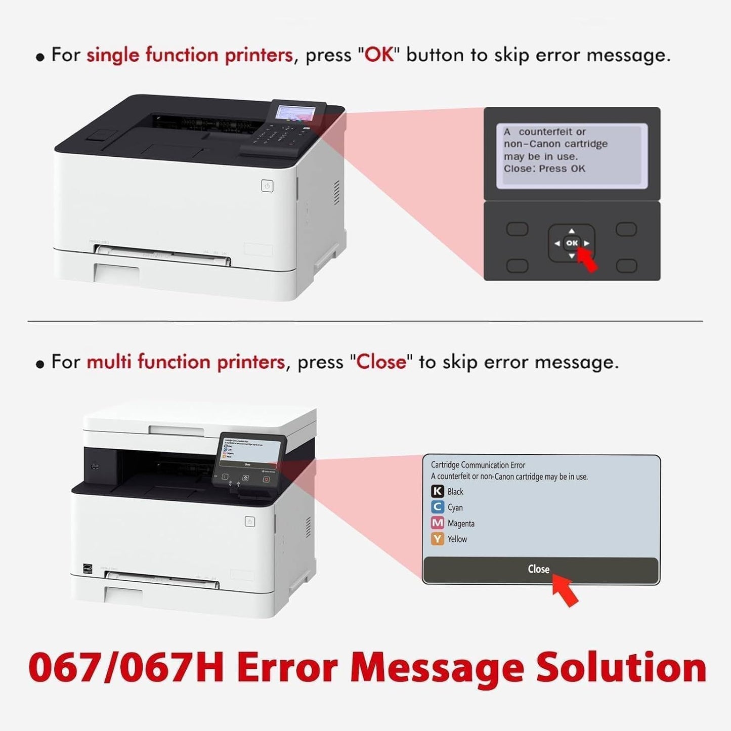 067 067H MF657Cdw Toner-Set für Canon i-SENSYS Drucker, 4 Stück