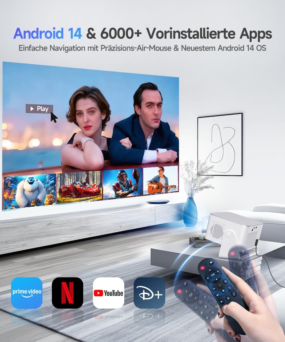 Mini Beamer mit Android 14