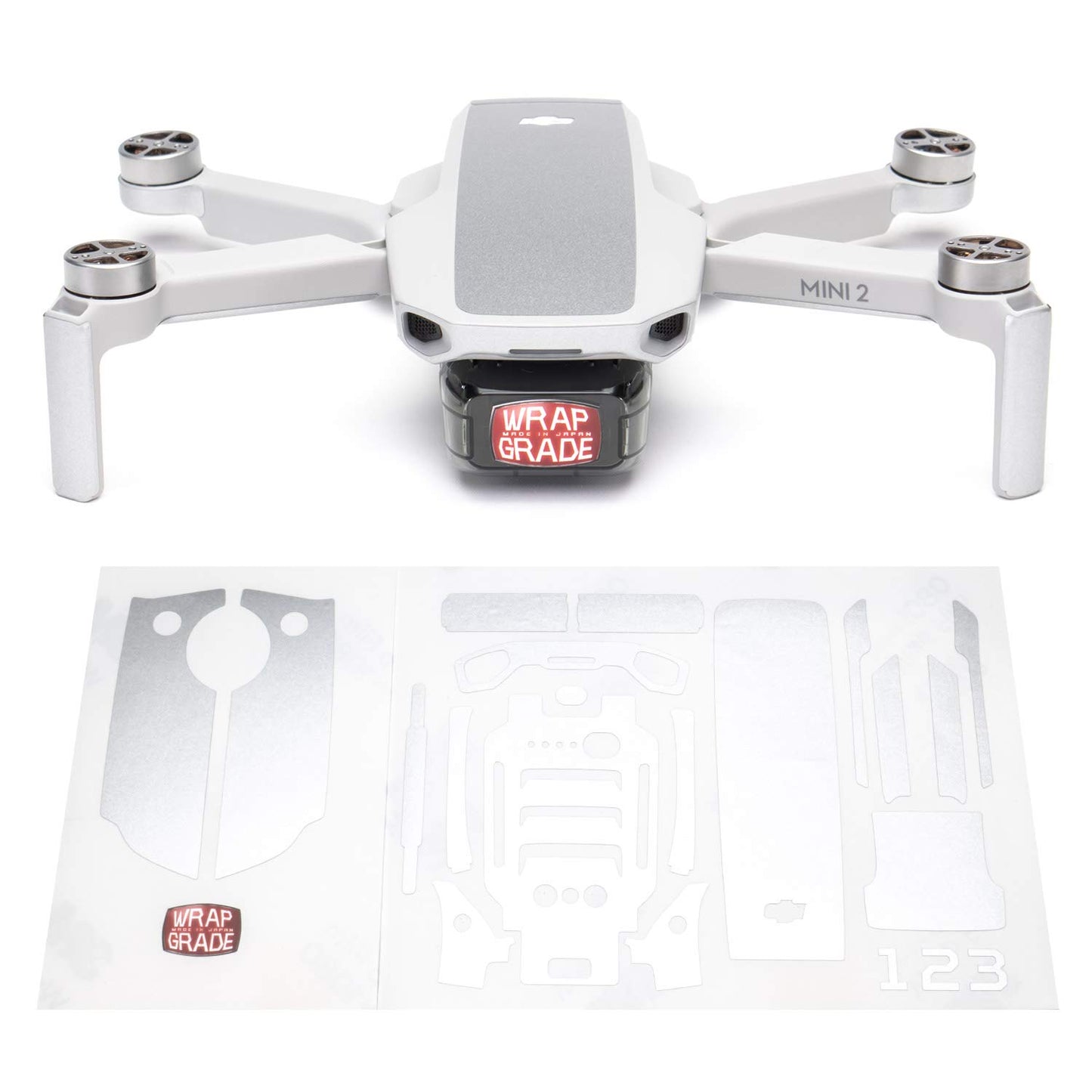 Skin Sticker Set für DJI Mini 2, Airforce Silver