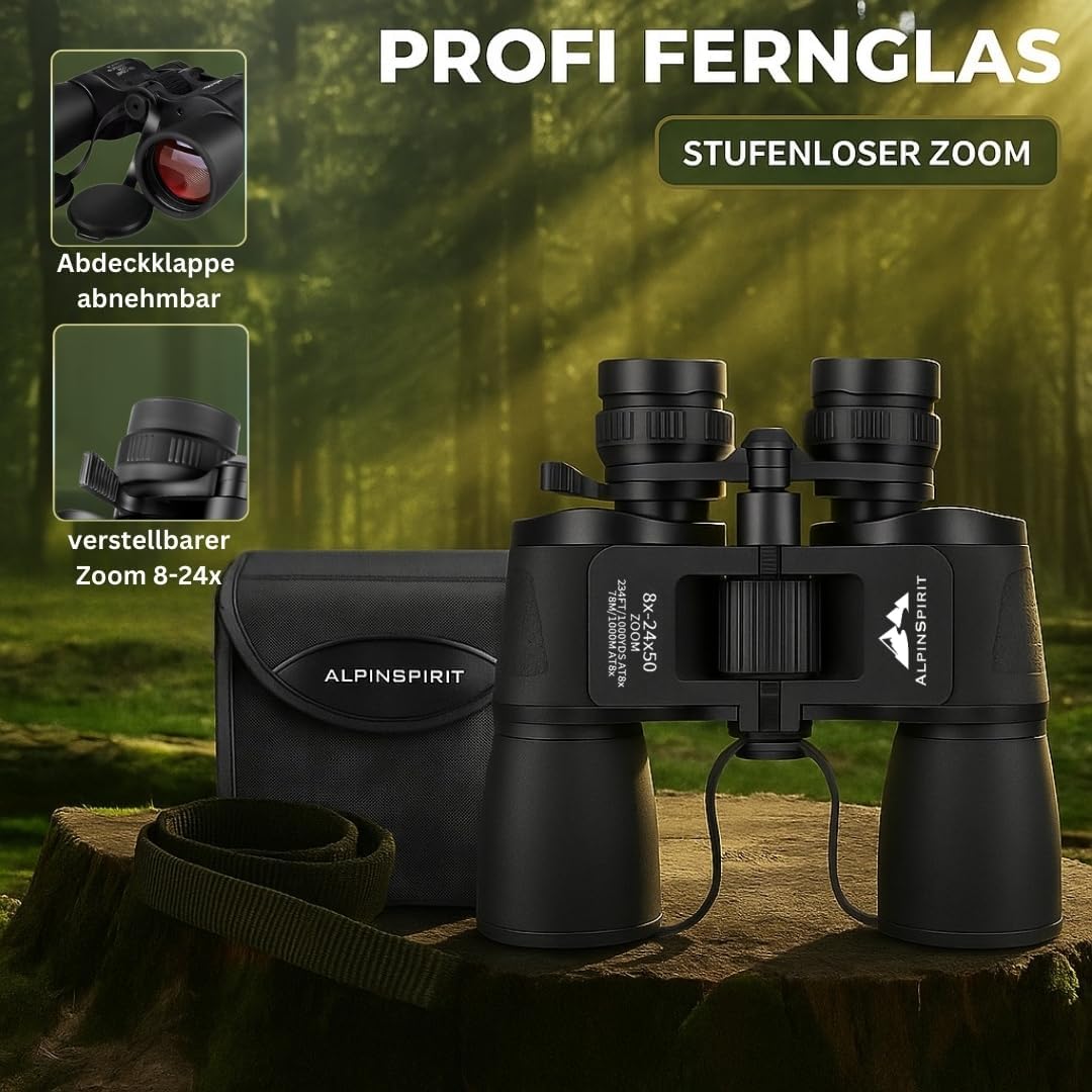Zoom Fernglas 8-24x50, 8-24x50 Schwarz