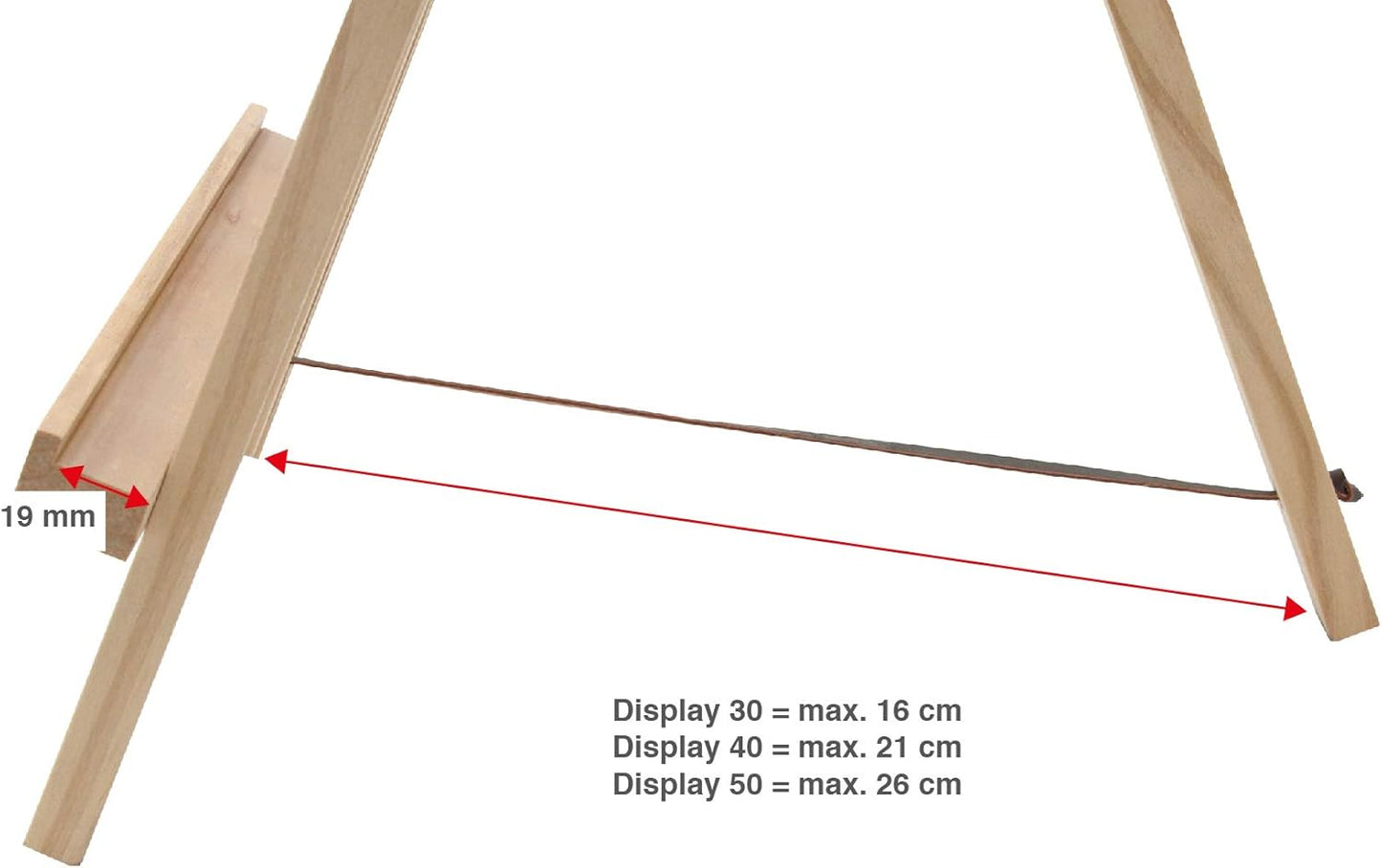 Tischstaffelei 50 cm hoch für Bilder und Deko, 50 cm