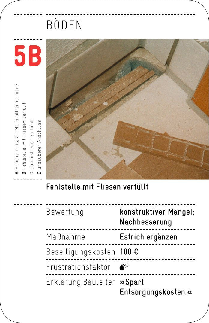 Mängelquartett - Baumängel sind kein Kinderspiel, Karten