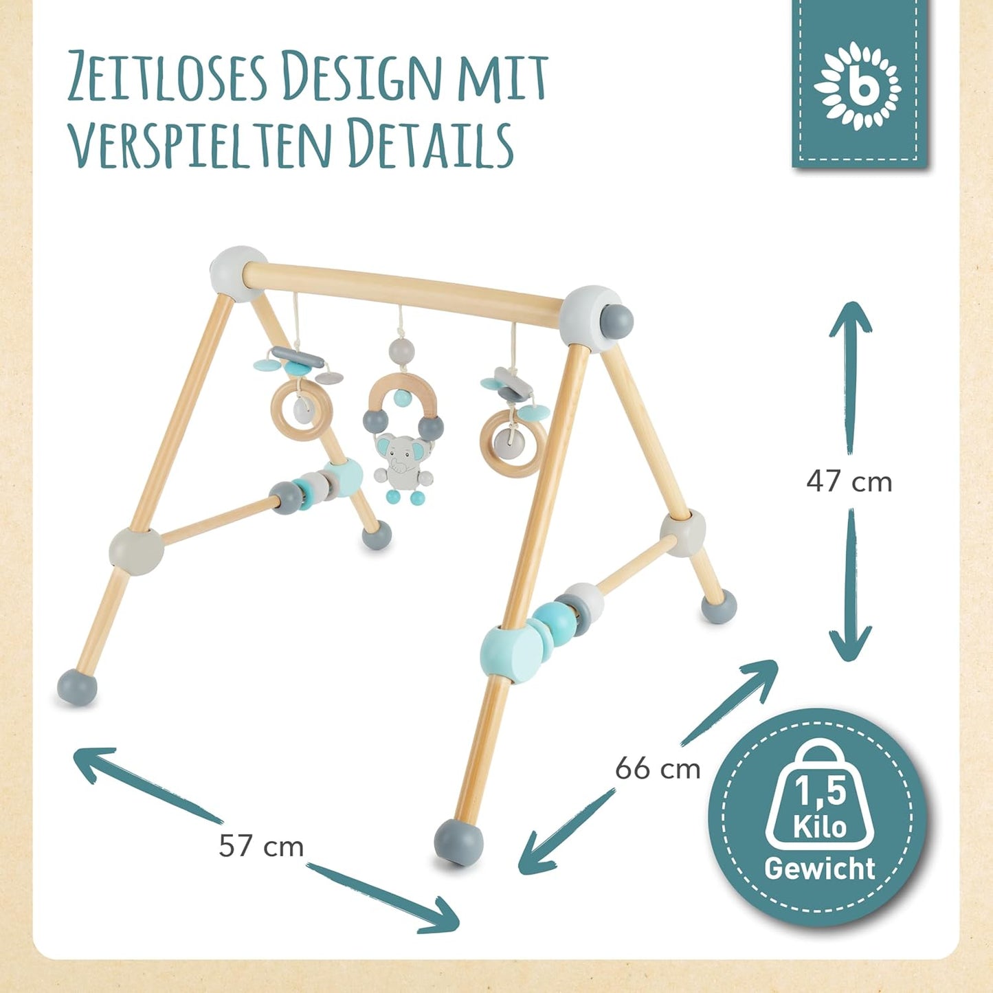 Montessori Spielbogen, Pastell Blau/Grau