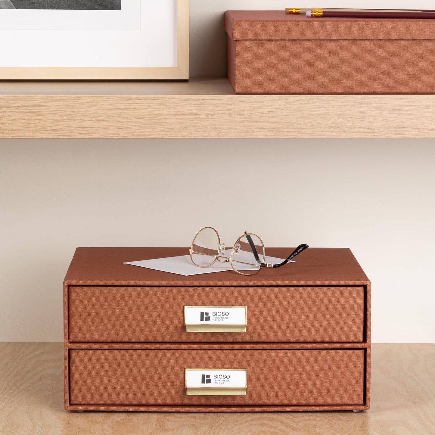 Birger Schubladenbox mit 2 Schubladen, Sienna