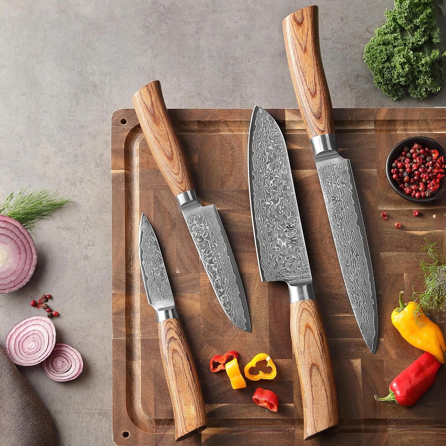 Edib Pro Premium - 4er-Küchenmesser-Set mit Magnetmesserblock