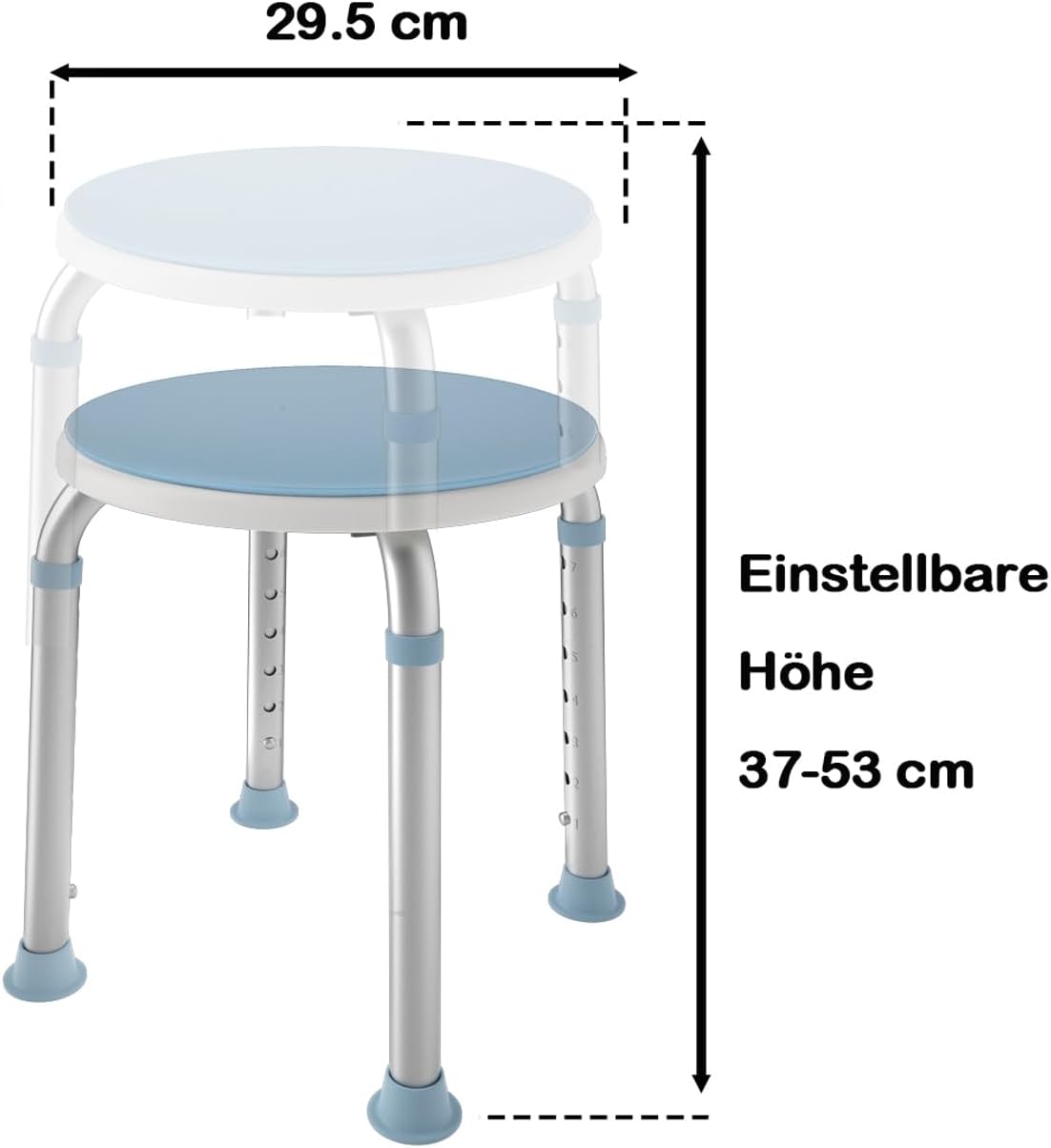 Höhenverstellbarer Duschhocker, 360°Drehbarer,Modell A
