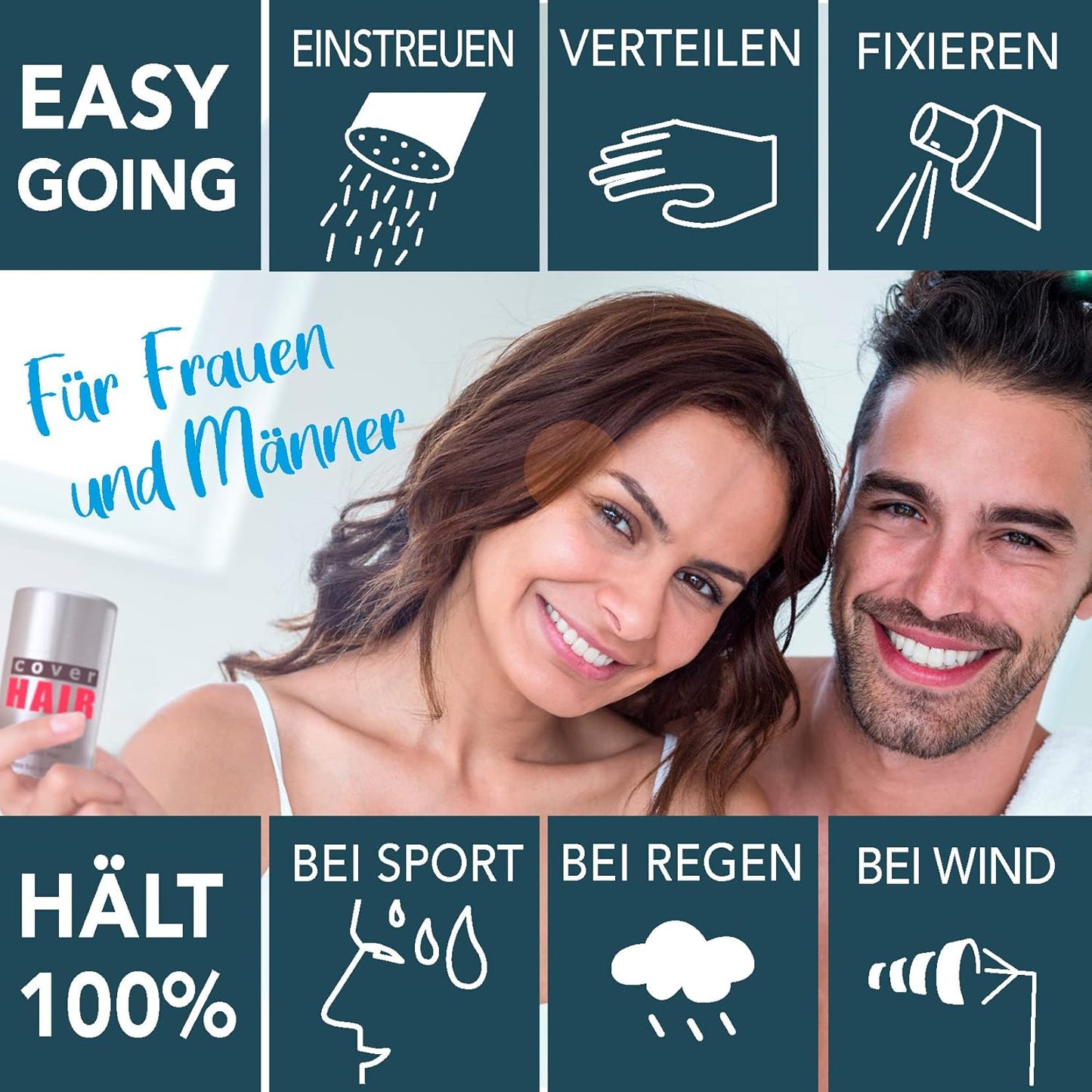 Streuhaar zur Haarverdichtung und Ansatzkaschierung, Dunkelbraun