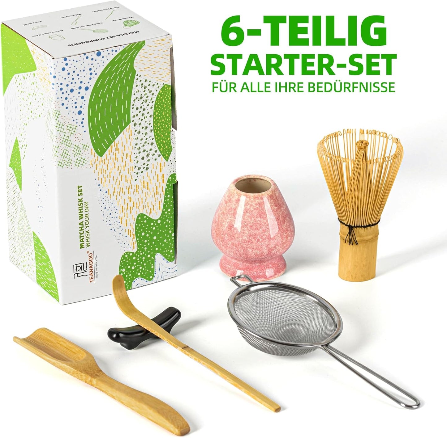 Matcha-Schneebesen-Set, Pink