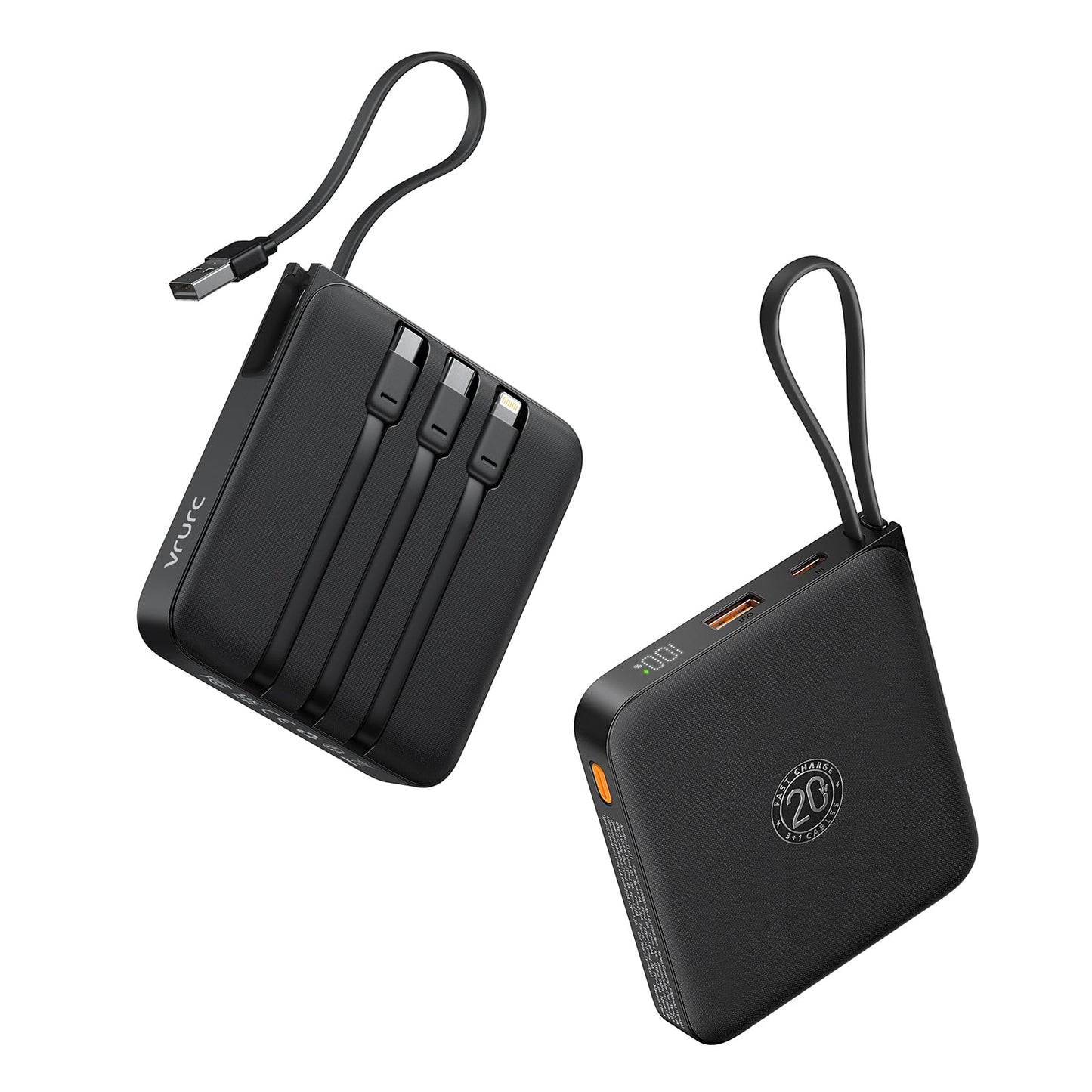 Powerbank mit Schnellladefunktion, schwarz