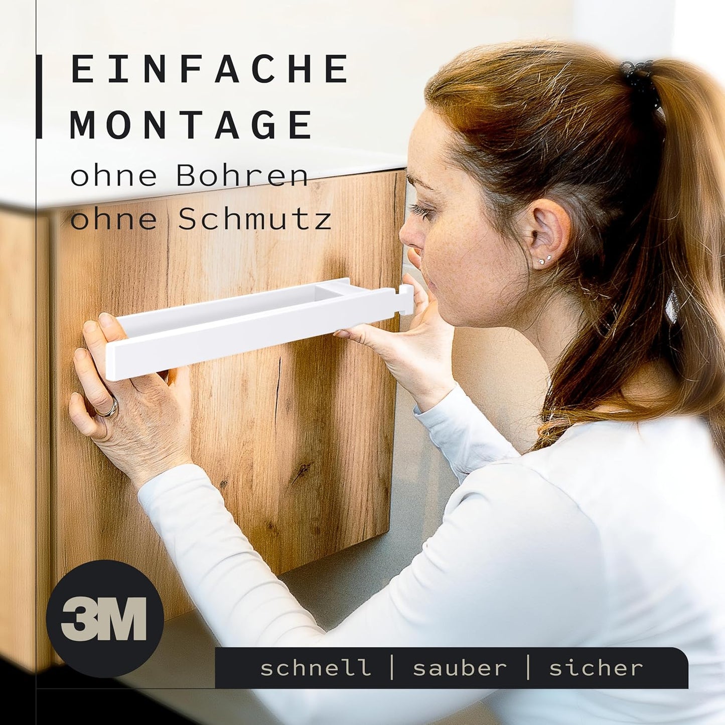 Selbstklebender Handtuchhalter, Weiß