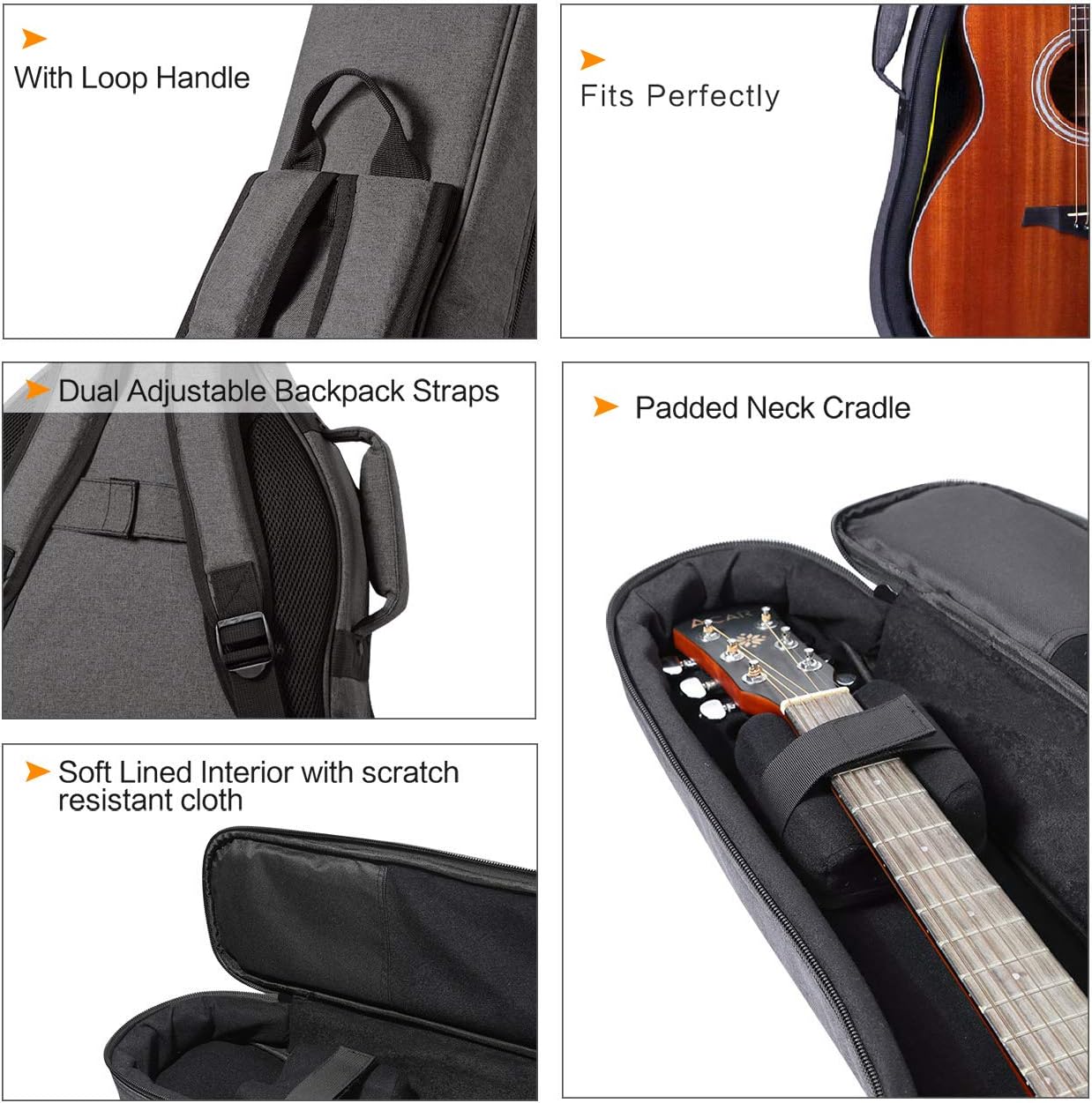 Wasserdichte Gitarrentasche, Grau