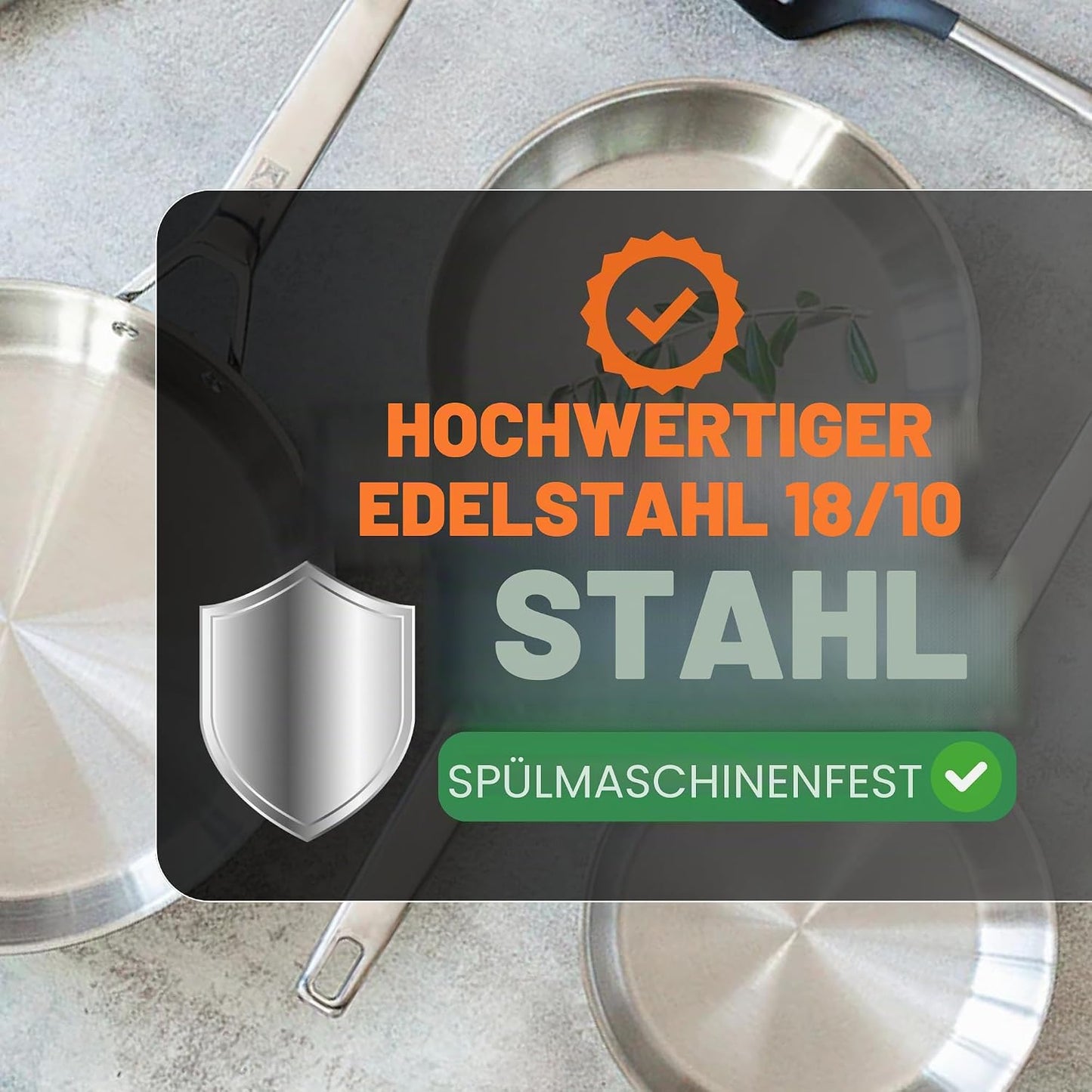 Edelstahl Bratpfannen-Set (2-tlg., 24/28 cm), 24 y 28 cm