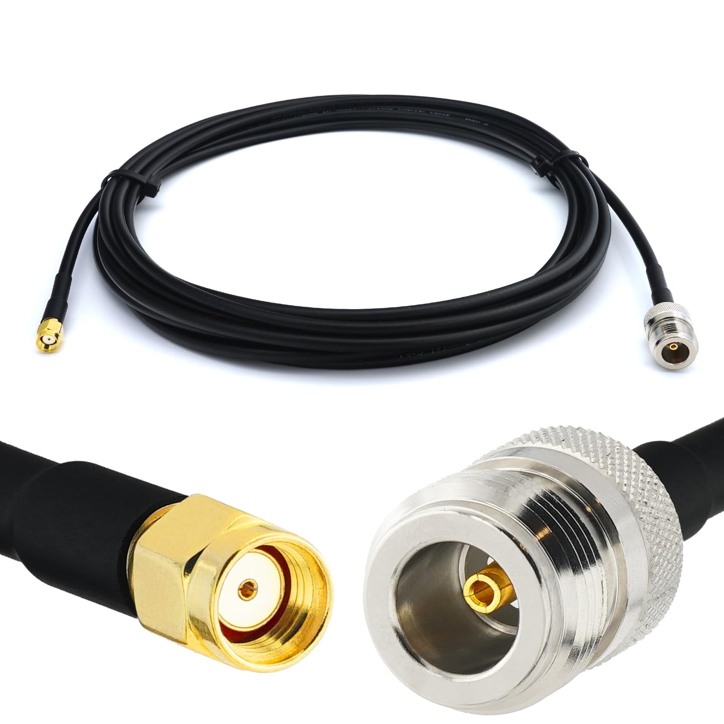 RP-SMA auf N Buchse Antennenkabel 50 Ohm, 5 m RP-SMA Male / N Female