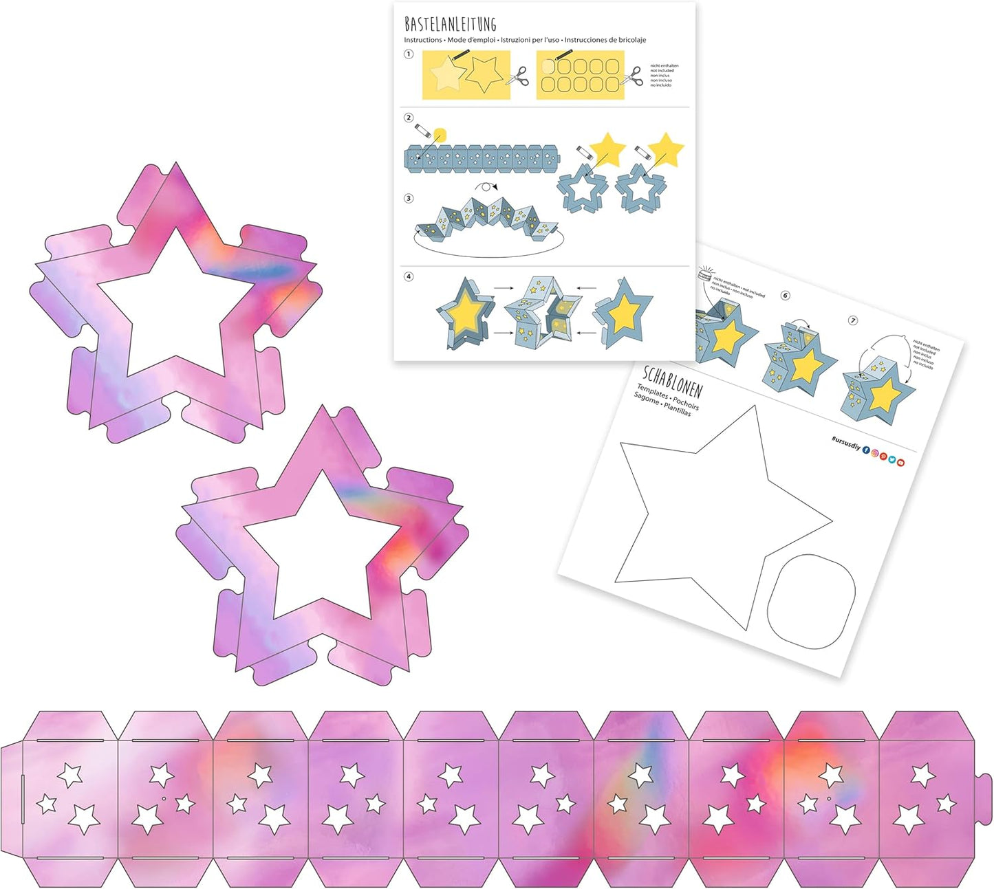 Laternen-Rohlinge Sternform-Set (25 Stück)