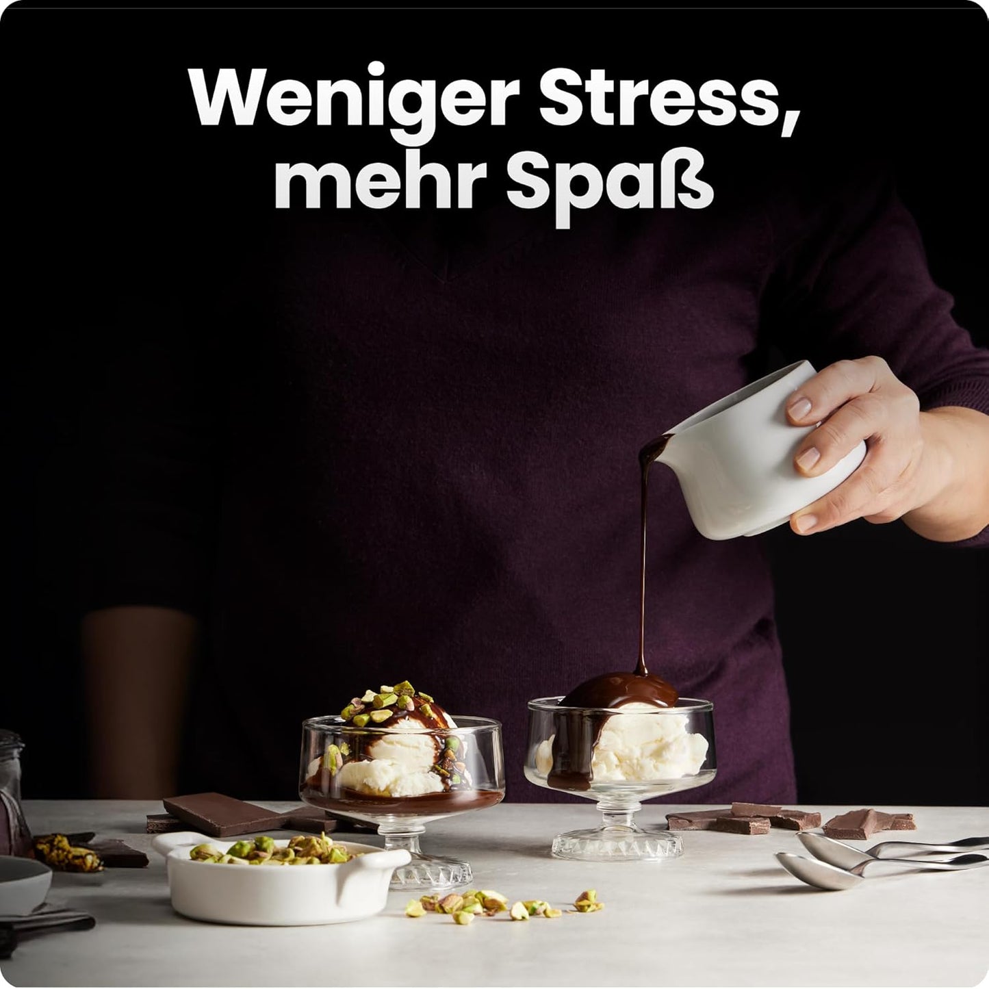 Eismaschine mit Kompressor, Schwarz