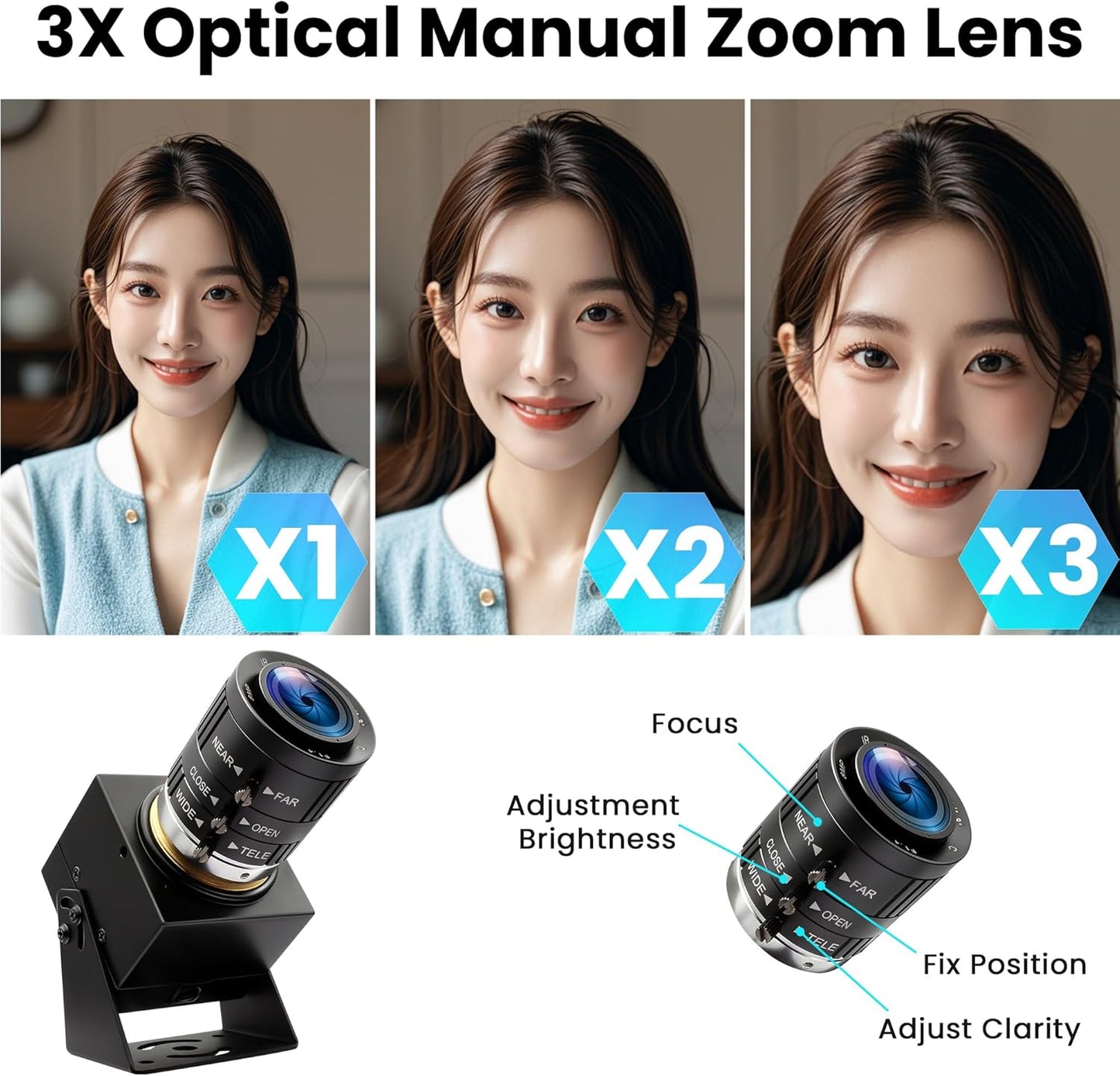 4K USB High-Speed Webcam mit Zoom (120fps)